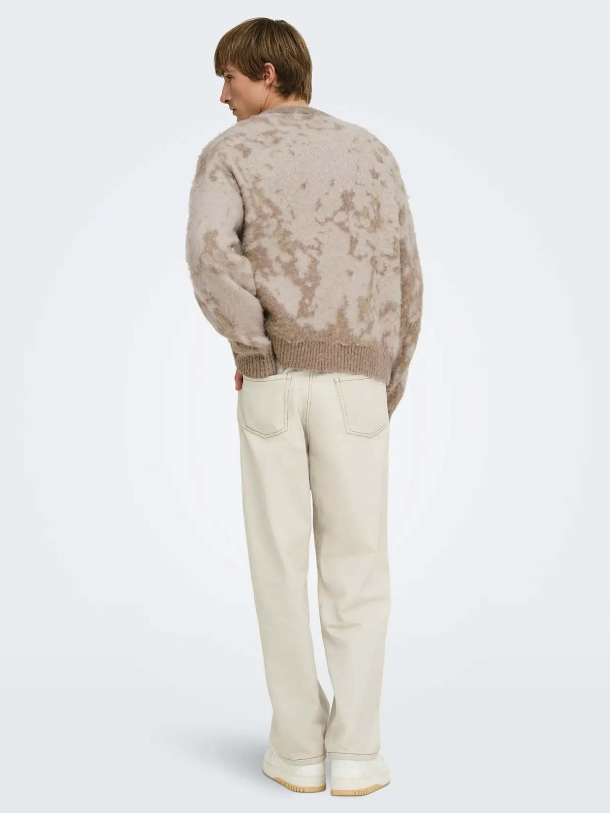 Only & Sons Onswillis Ls Jaquard Crew DS WW Argento