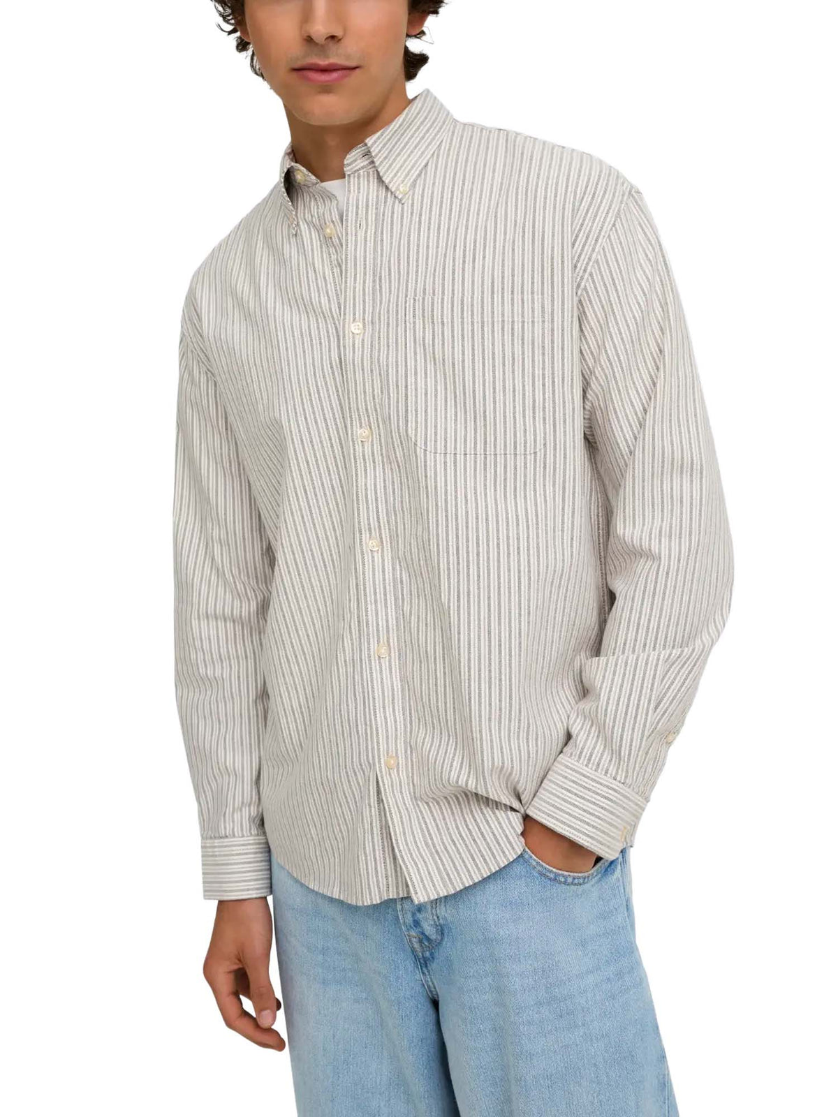 Only & Sons Onsoxford LS Shirt Frml Noos Marrone