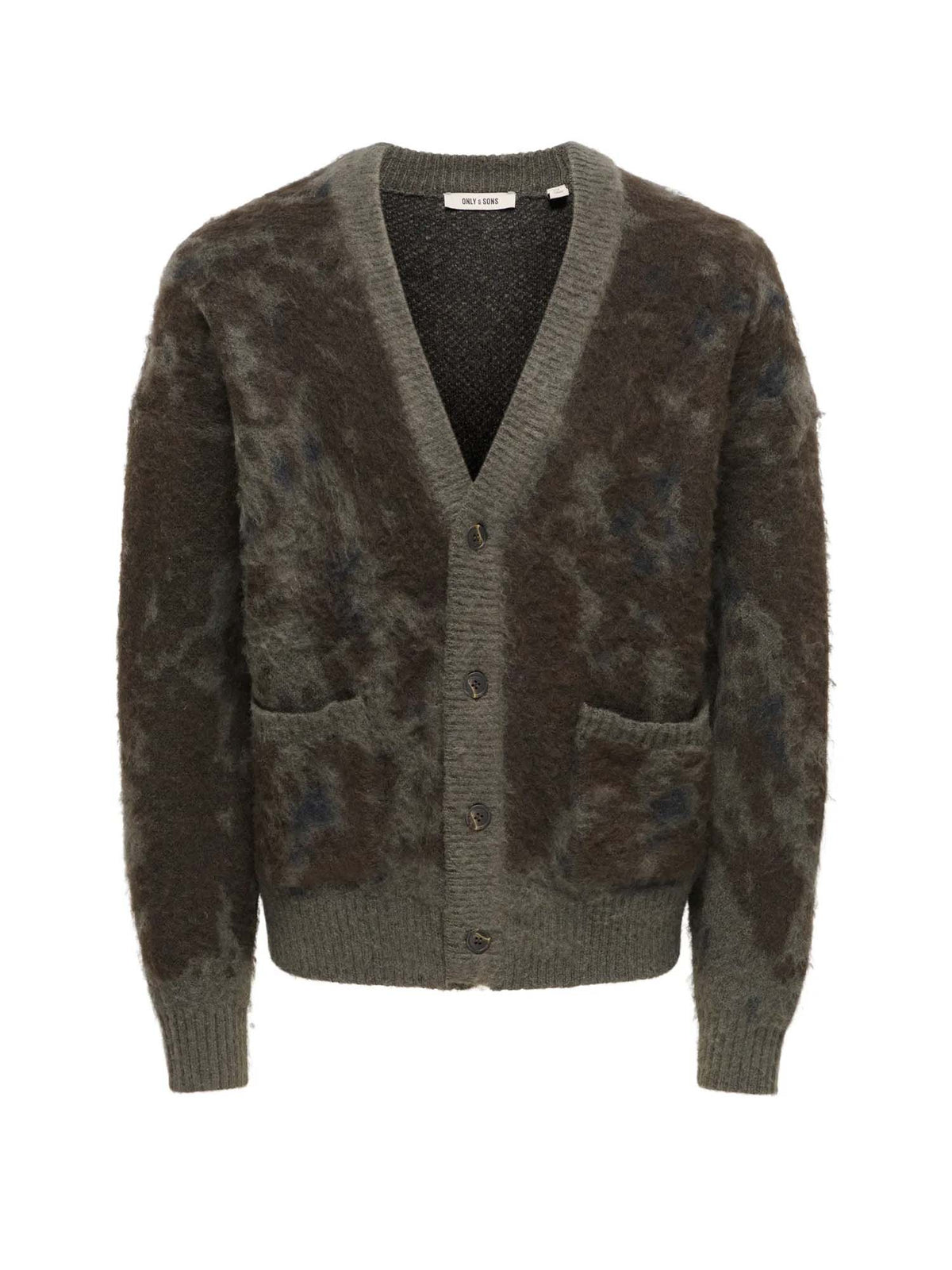 Only & Sons Onswillis LS DS Jaquard Cardigan Marrone