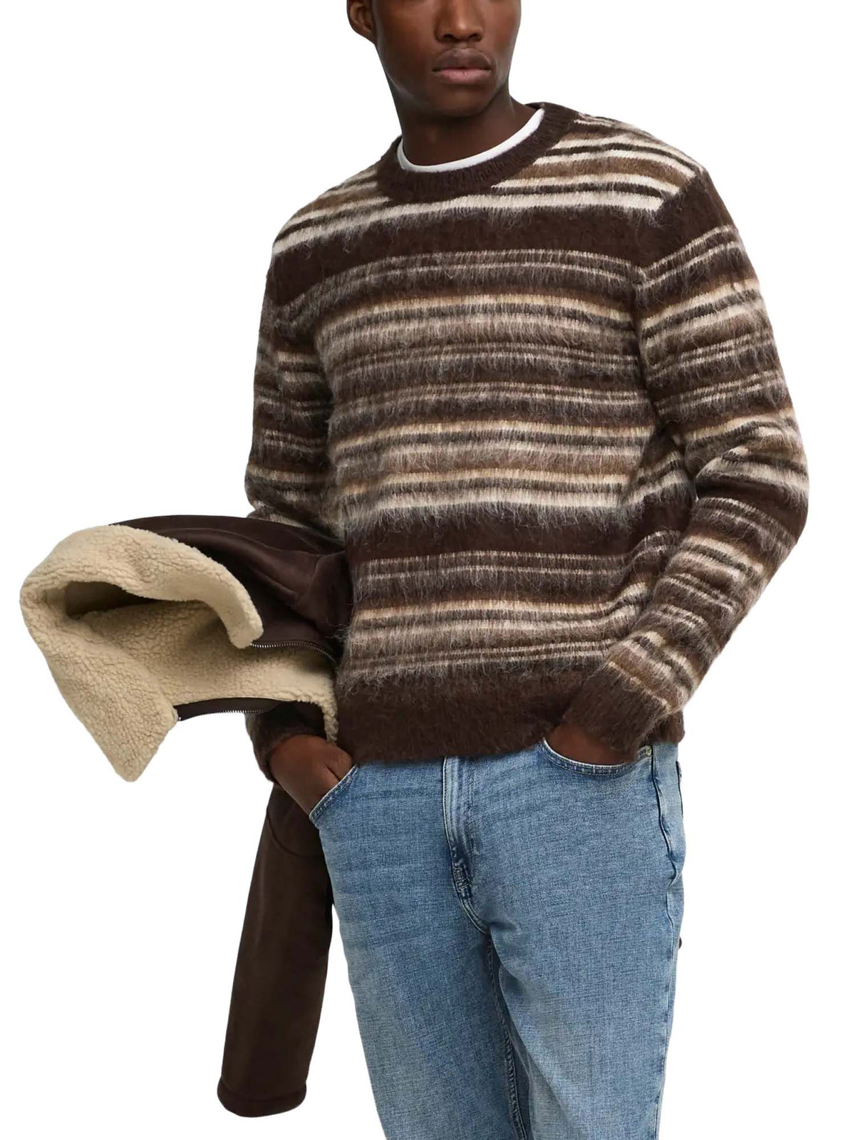 Only & Sons Onsaiden Rlx Ls Crew Knit Marrone