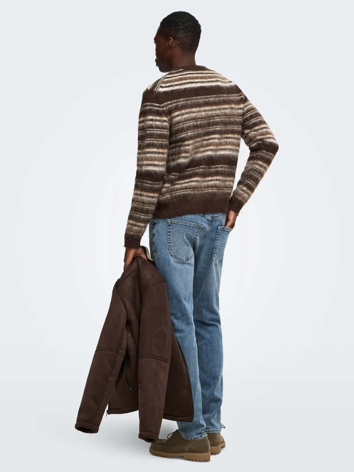 Only & Sons Onsaiden Rlx Ls Crew Knit Marrone