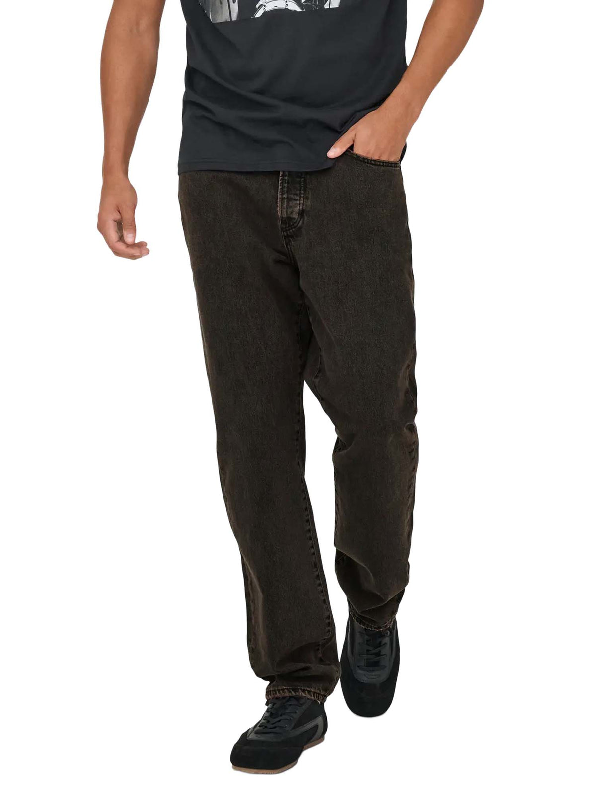 Only & Sons Onsedge Straight Brown 7462 Tai Dnm Noos Marrone