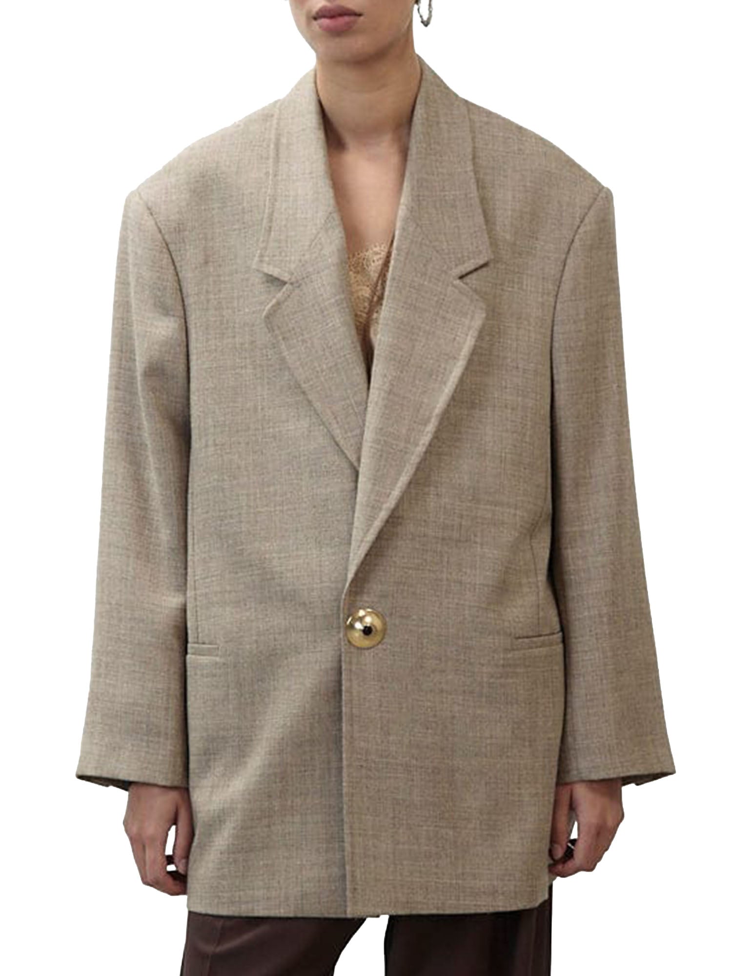 Alysi Blazer Grisaglia Wool Over Beige