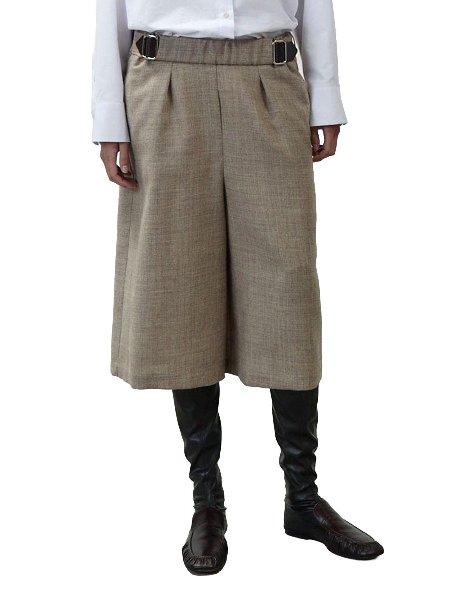 Alysi Bermuda Grisaglia Wool Beige