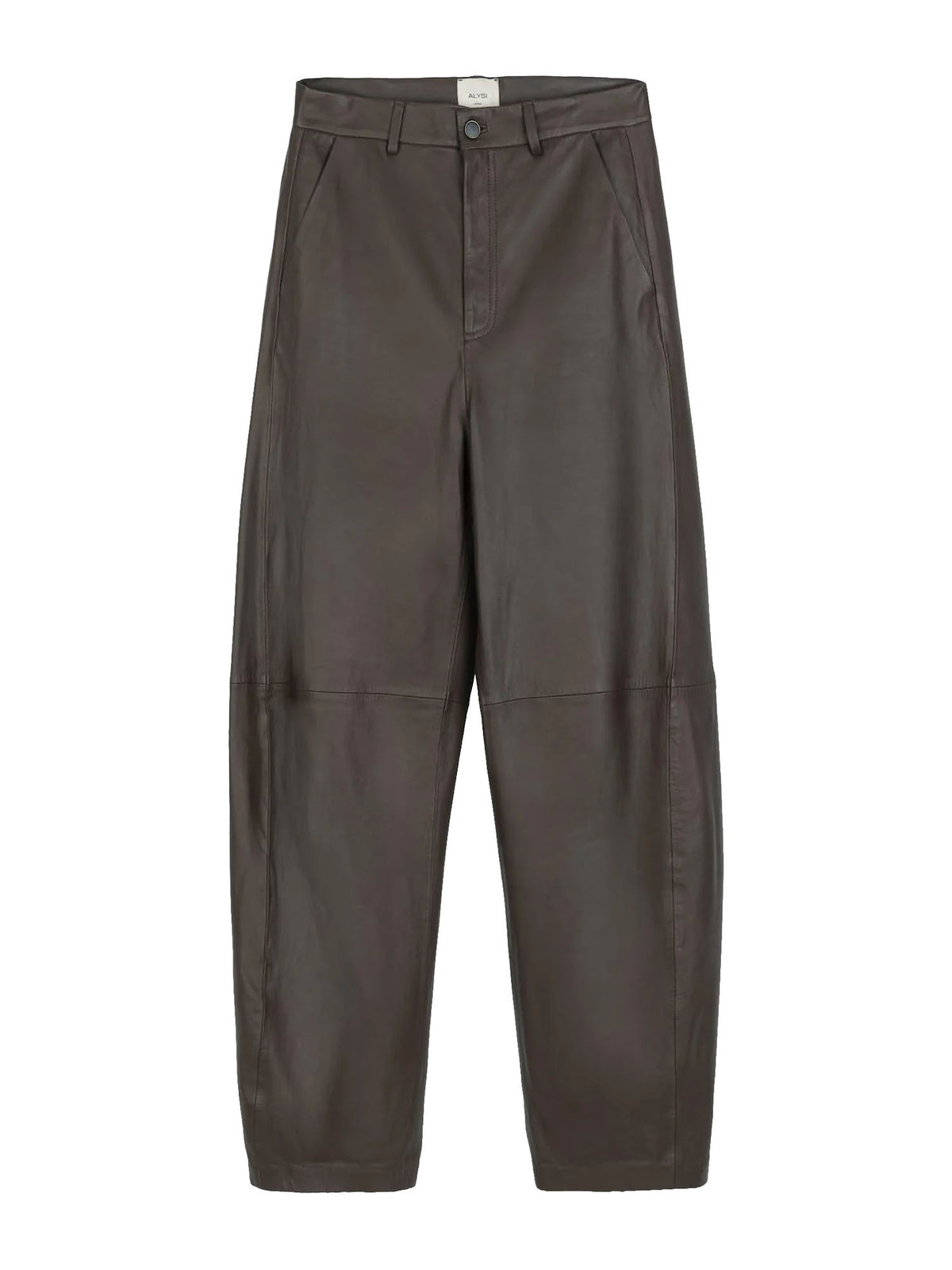 Alysi Pantalone Barrel in Pelle Marrone