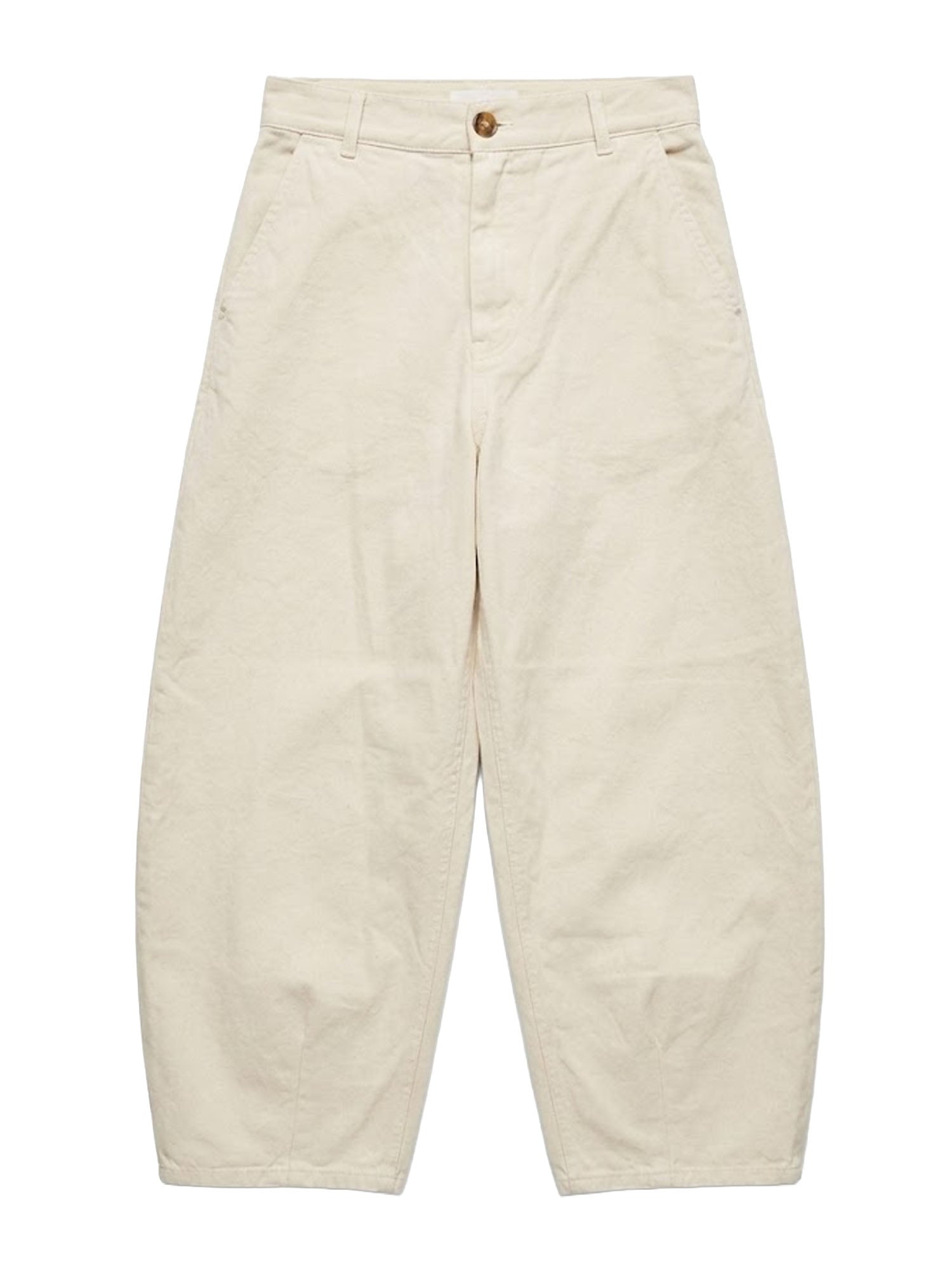 Alysi Pantalone Modern Drill Barrel Bianco