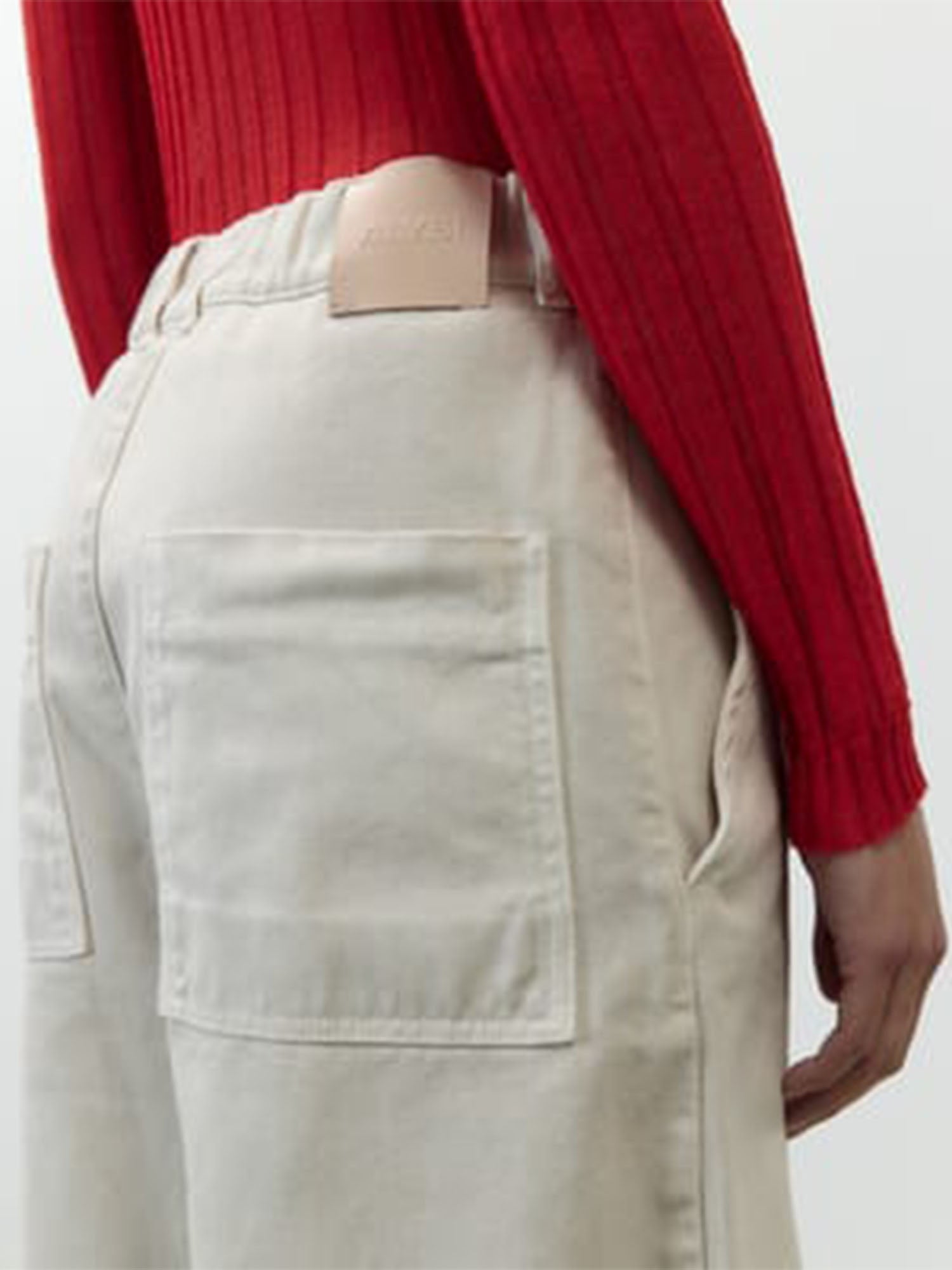Alysi Pantalone Modern Drill Barrel Bianco