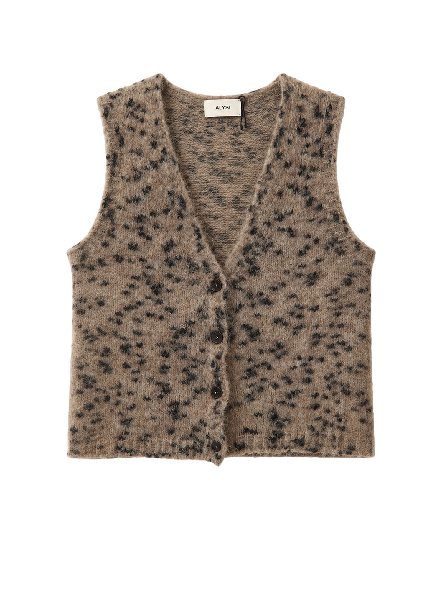 Alysi Gilet Sprinkle Knit Marrone