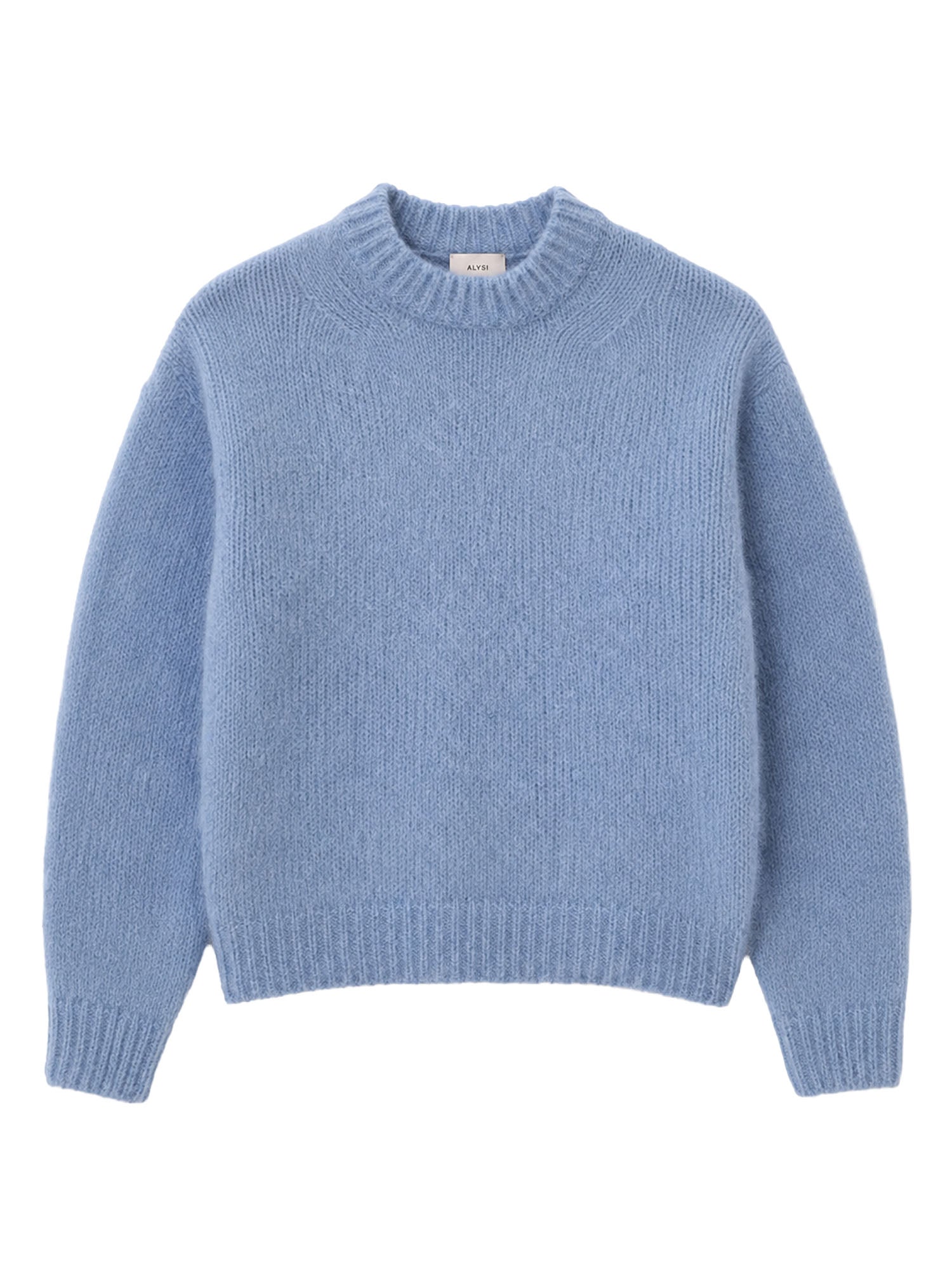 Alysi Maglia girocollo Super Mohair Azzurro