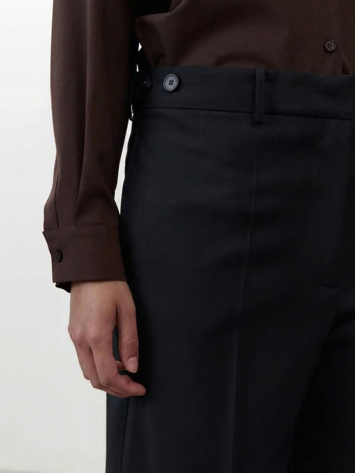 Alysi Pantalone Dritto in Lana Nero