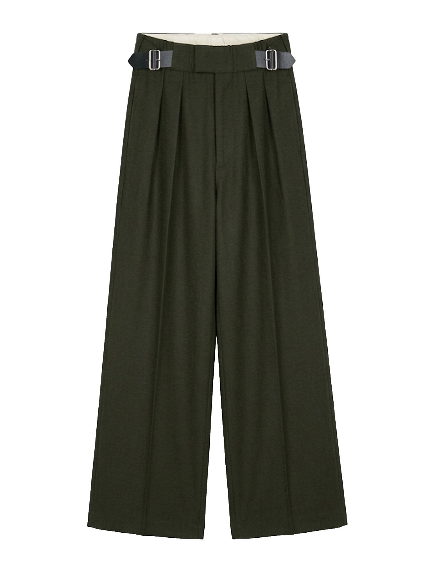 Pantalone con puntale in pelle