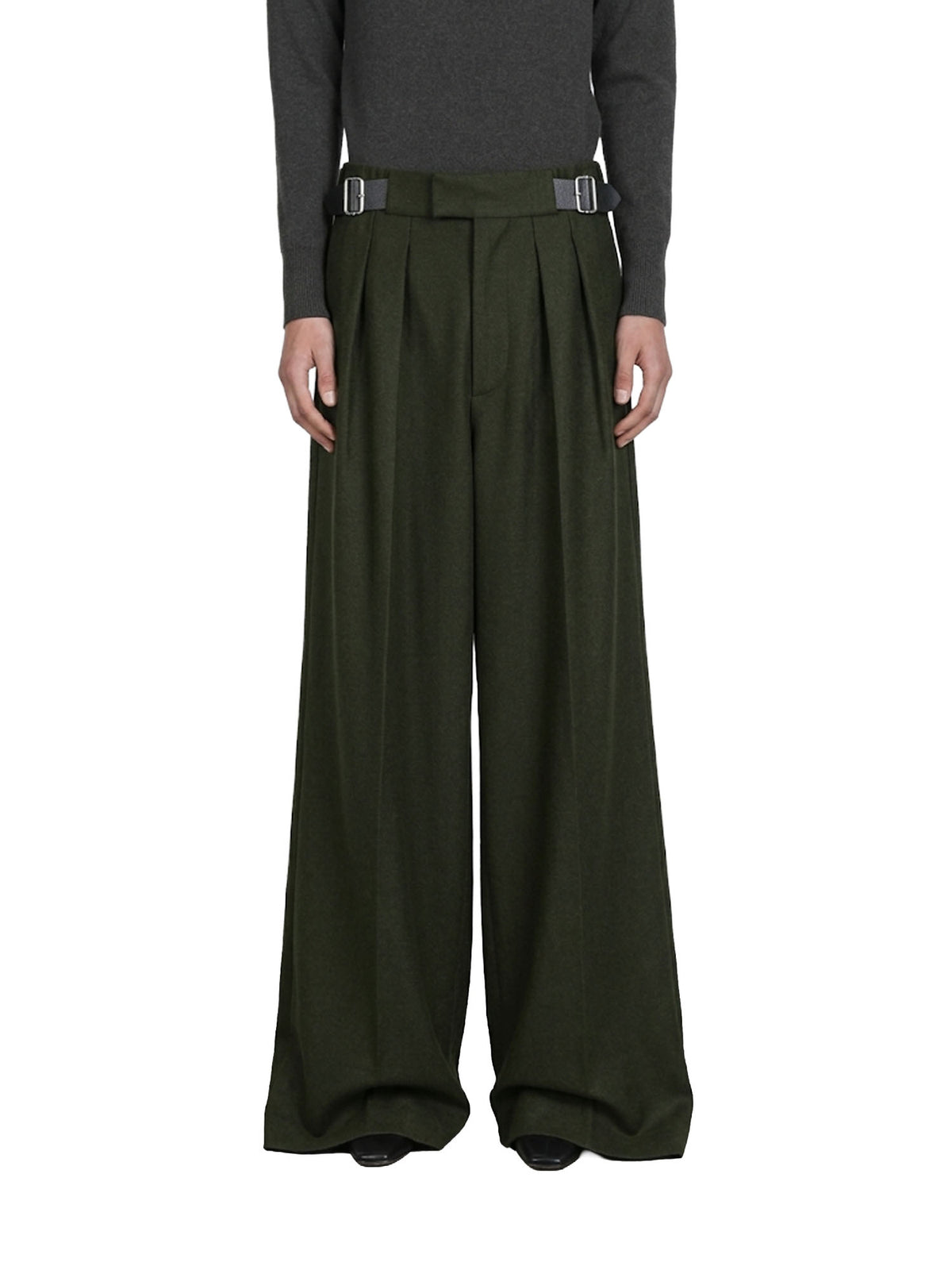 Alysi Pantalone con puntale in pelle Verde