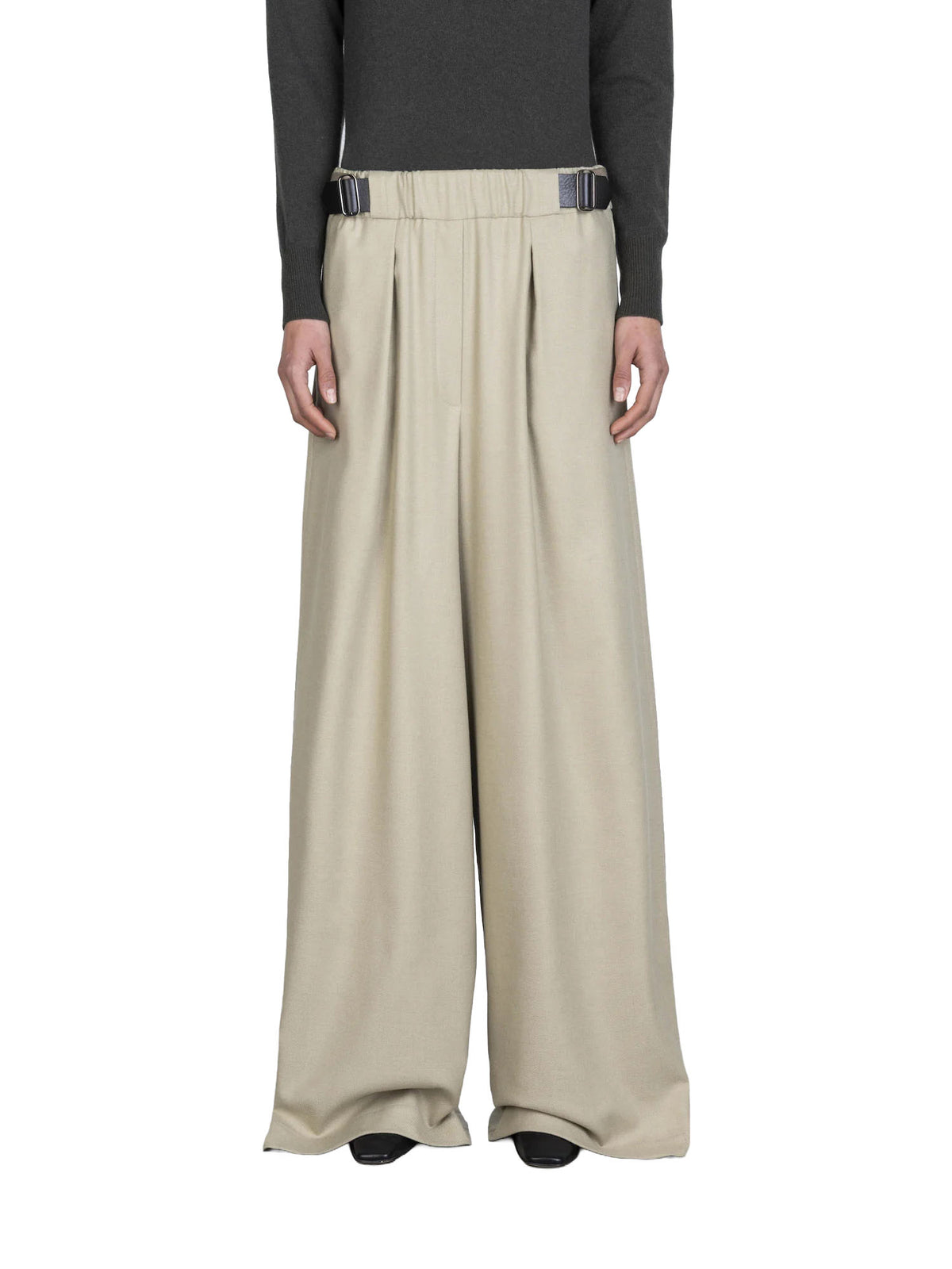 Alysi Pantalone con puntale in pelle Verde