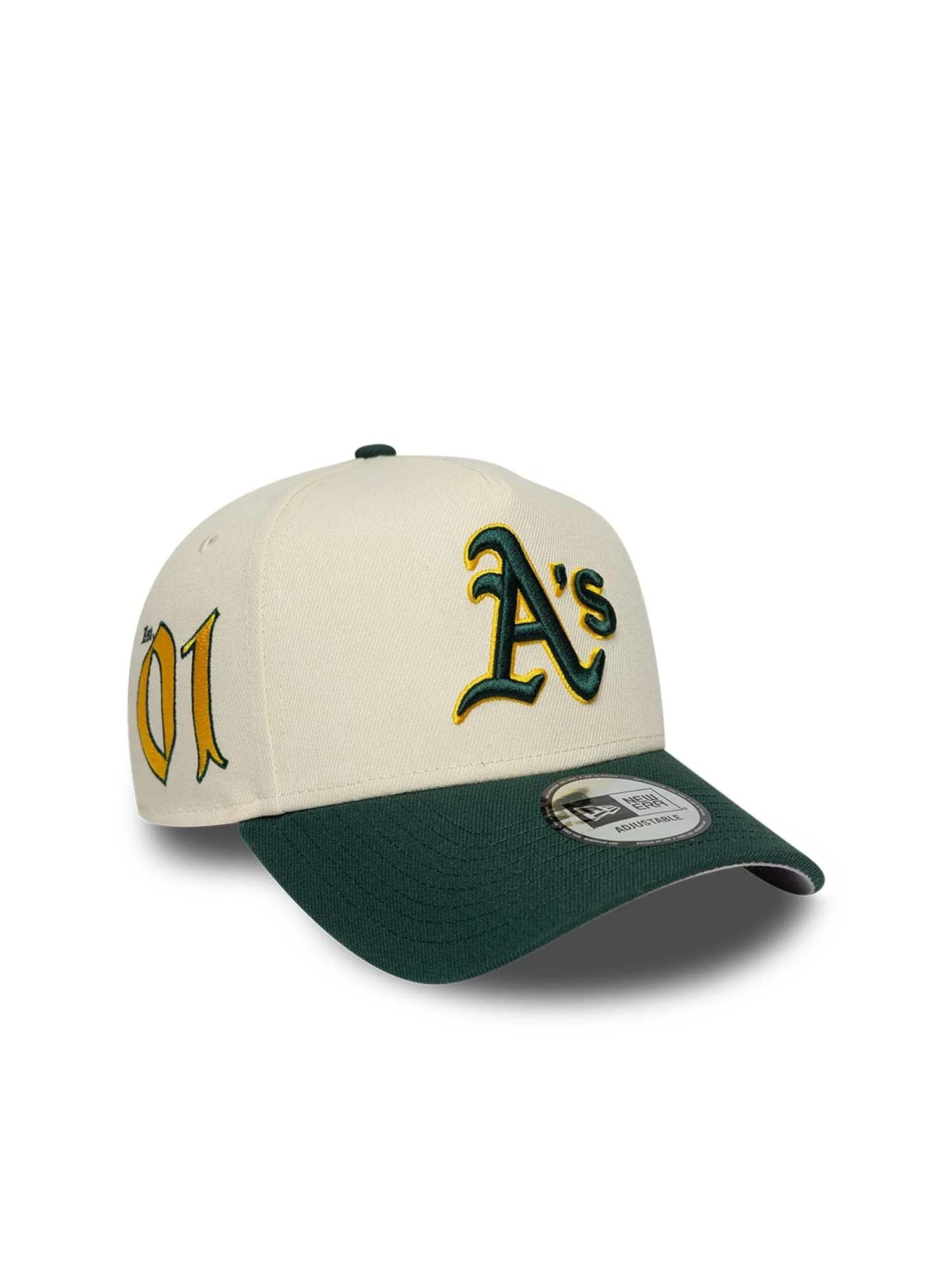 New Era Cappellino 9FORTY E-Frame Athletics MLB Side Hit Bianco