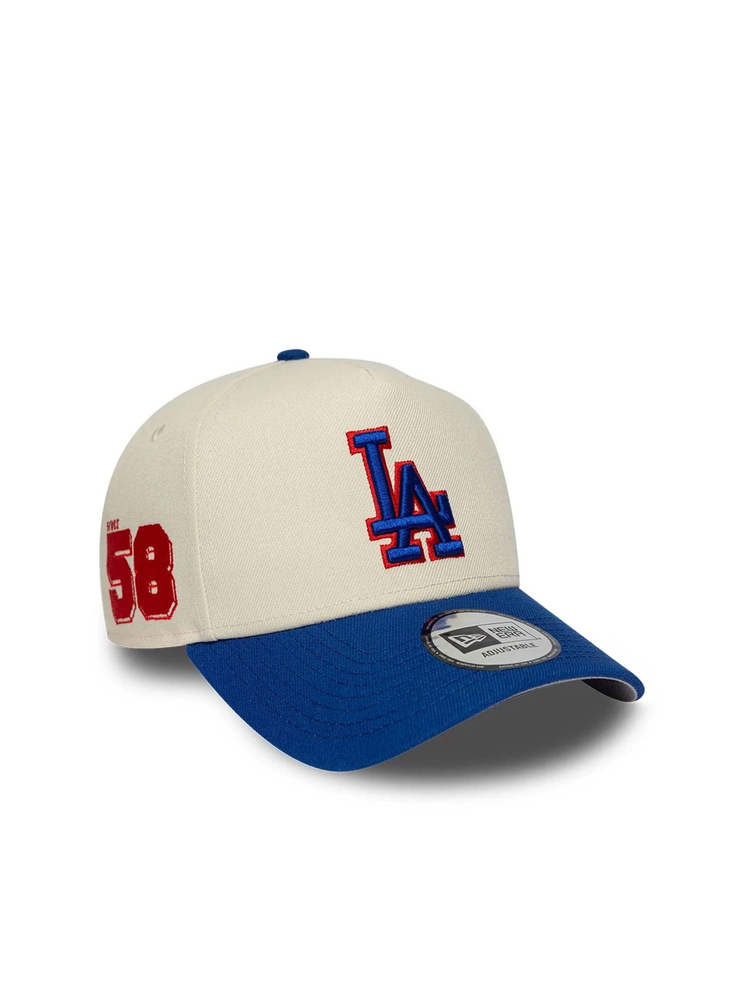 New Era Cappellino 9FORTY E-Frame LA Dodgers MLB Side Hit Bianco