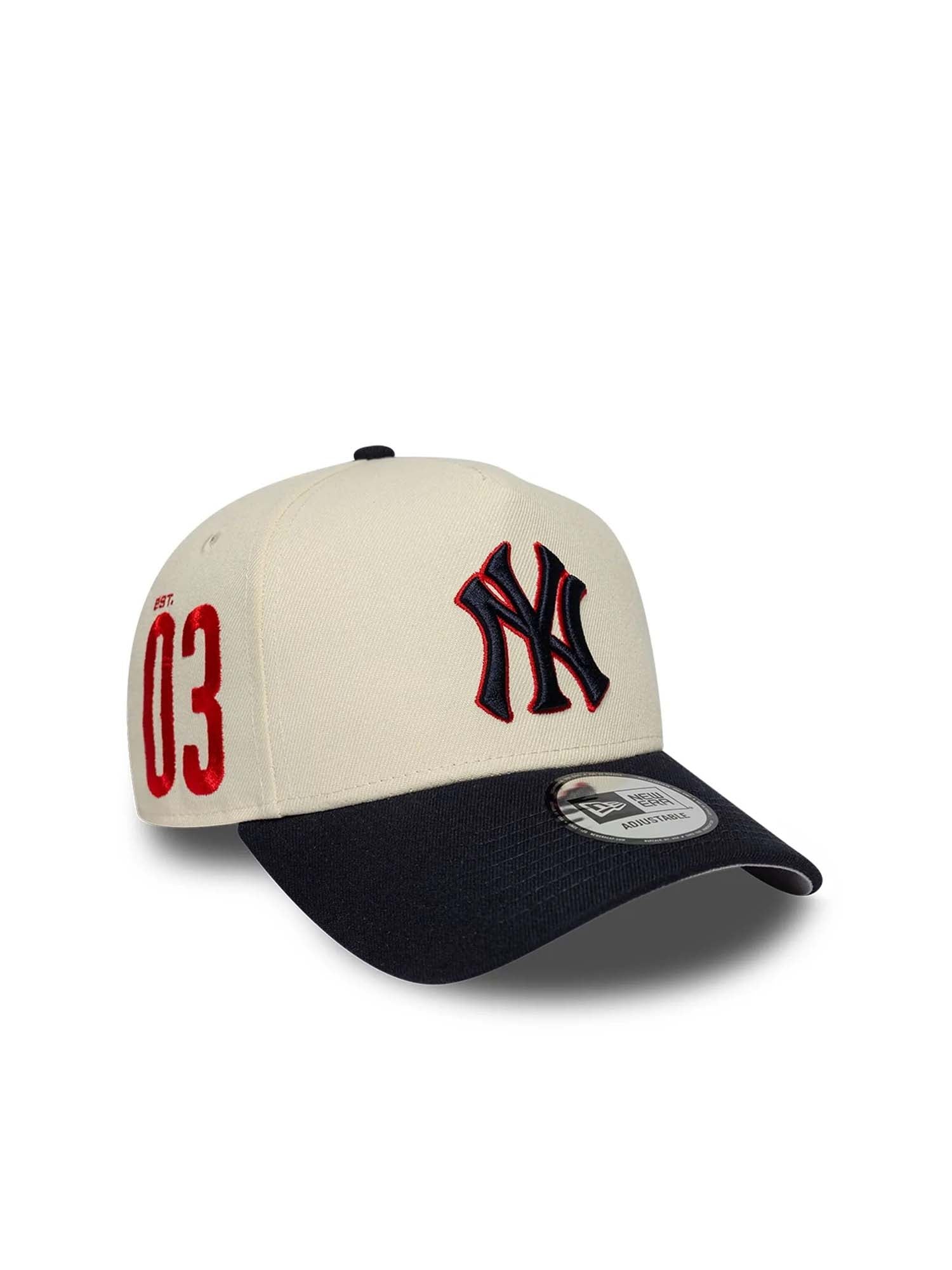 New Era Cappellino 9FORTY E-Frame New York Yankees MLB Side Hit Bianco
