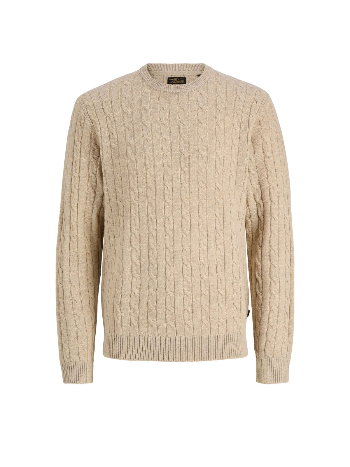 Jack & Jones Maglione Aulam Bswool Knit Cable Crew Neck Grigio