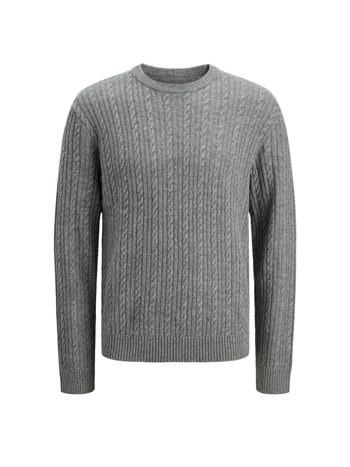 Jack & Jones Maglione Aulam Bswool Knit Cable Crew Neck Grigio