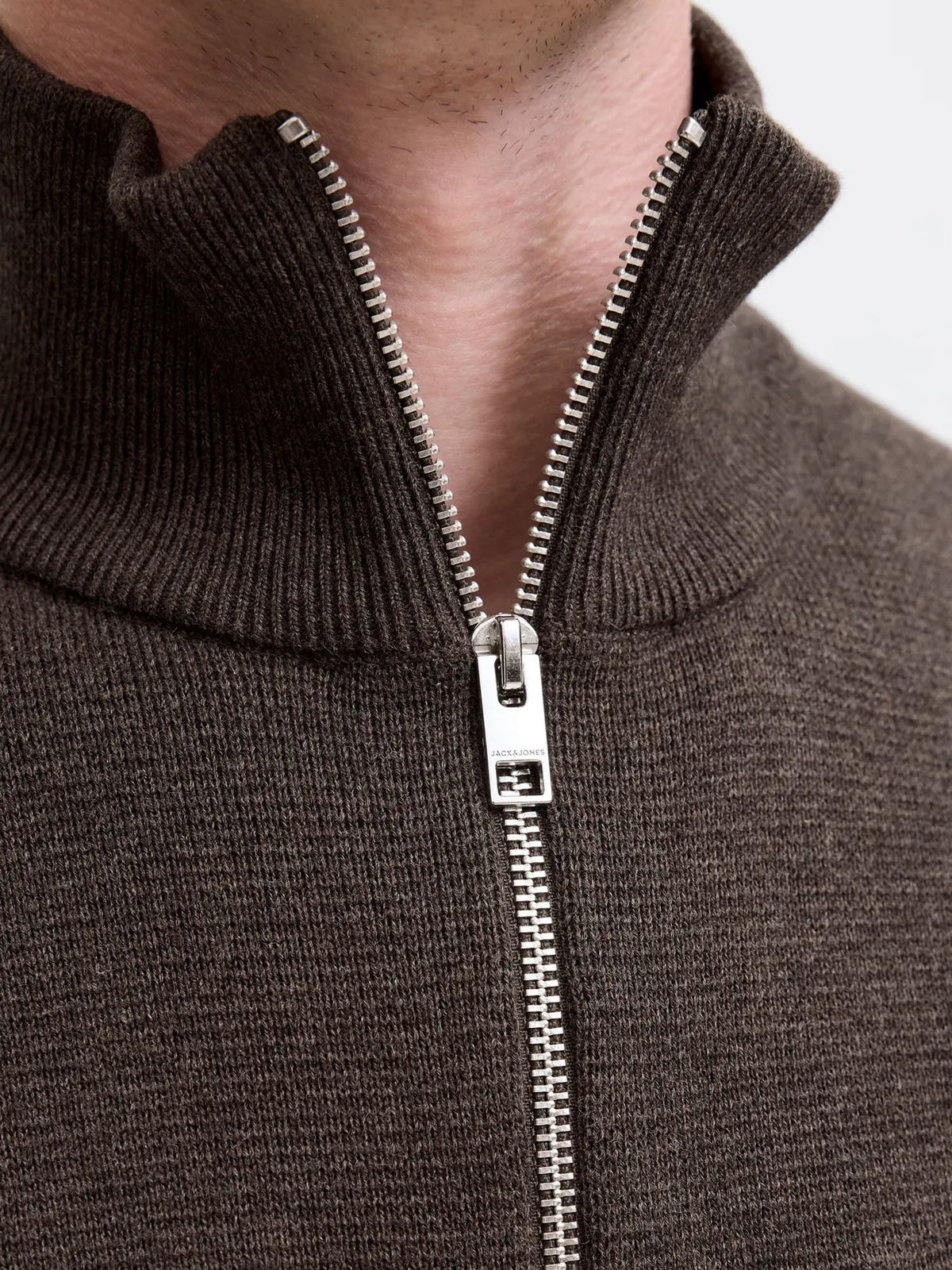 Jack & Jones JPRMilano Stitch Knit Half Zip Marrone