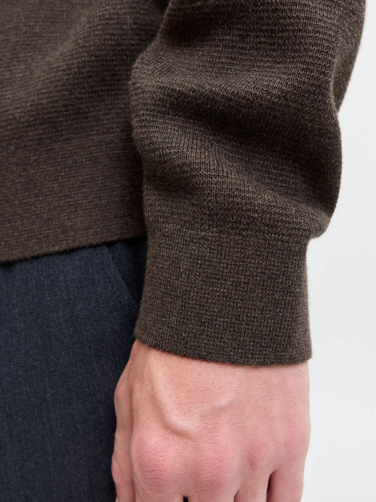Jack & Jones JPRMilano Stitch Knit Half Zip Marrone