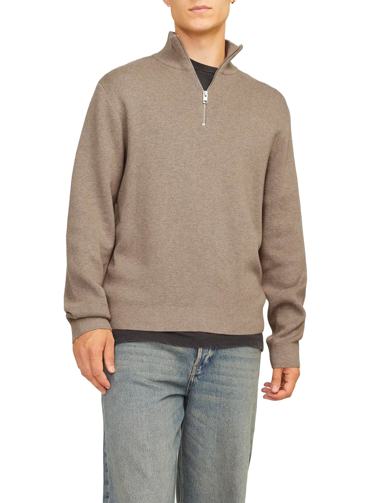 Jack & Jones JPRMilano Stitch Knit Half Zip Grigio