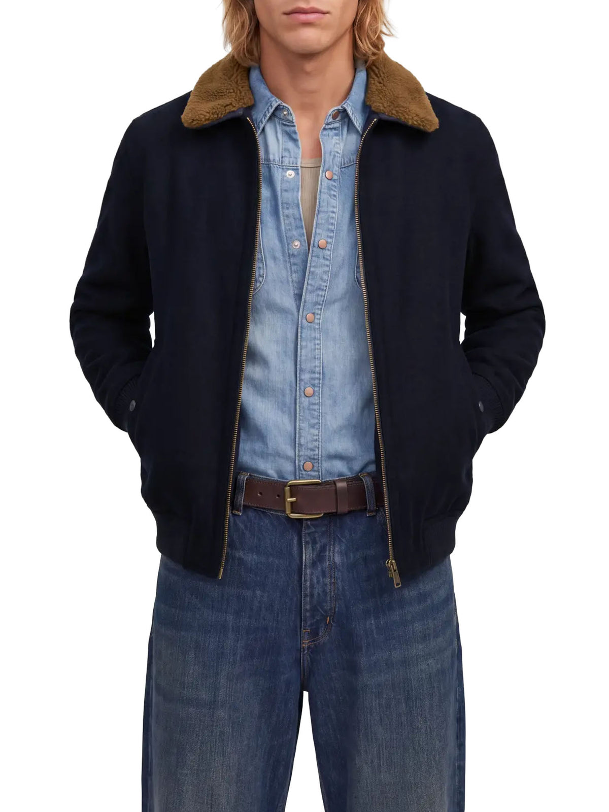 Jack & Jones JPRBluMelvin Wool Blend Bomber Blu