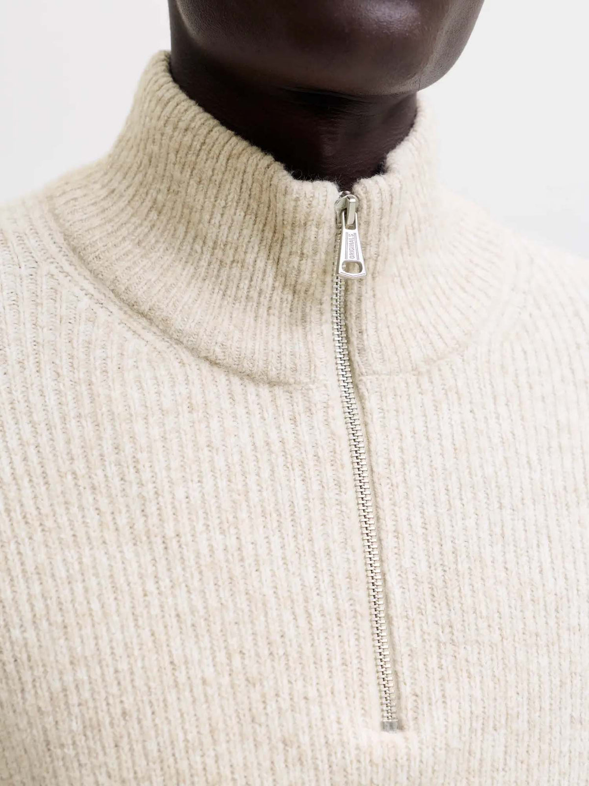 Jack & Jones Jorfrederiksberg Ollie Knit Half Zip Bianco