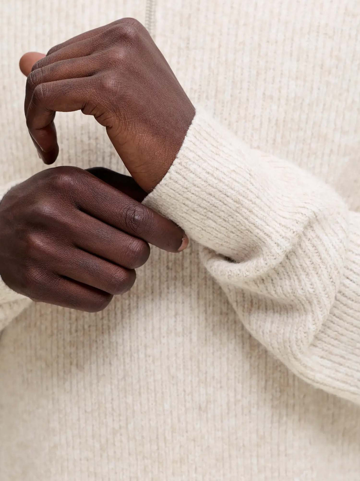 Jack & Jones Jorfrederiksberg Ollie Knit Half Zip Bianco