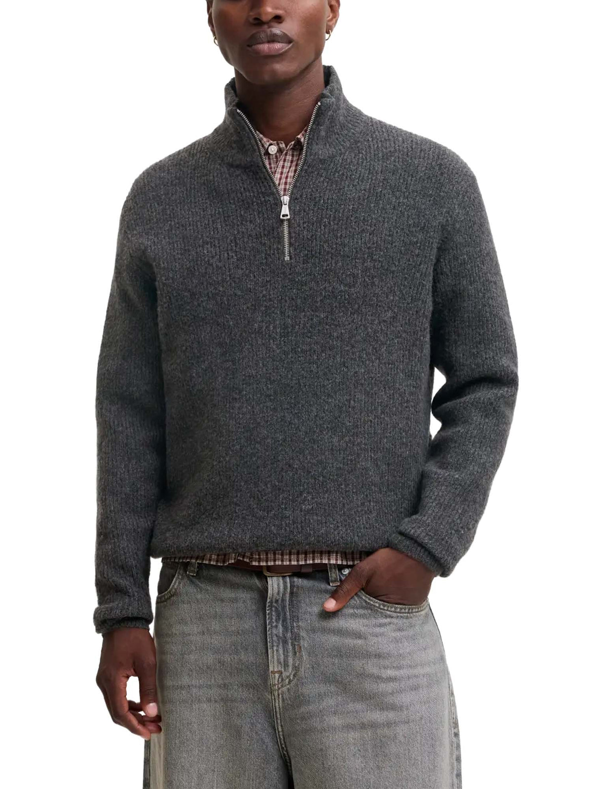 Jack & Jones Jorfrederiksberg Ollie Knit Half Zip Nero