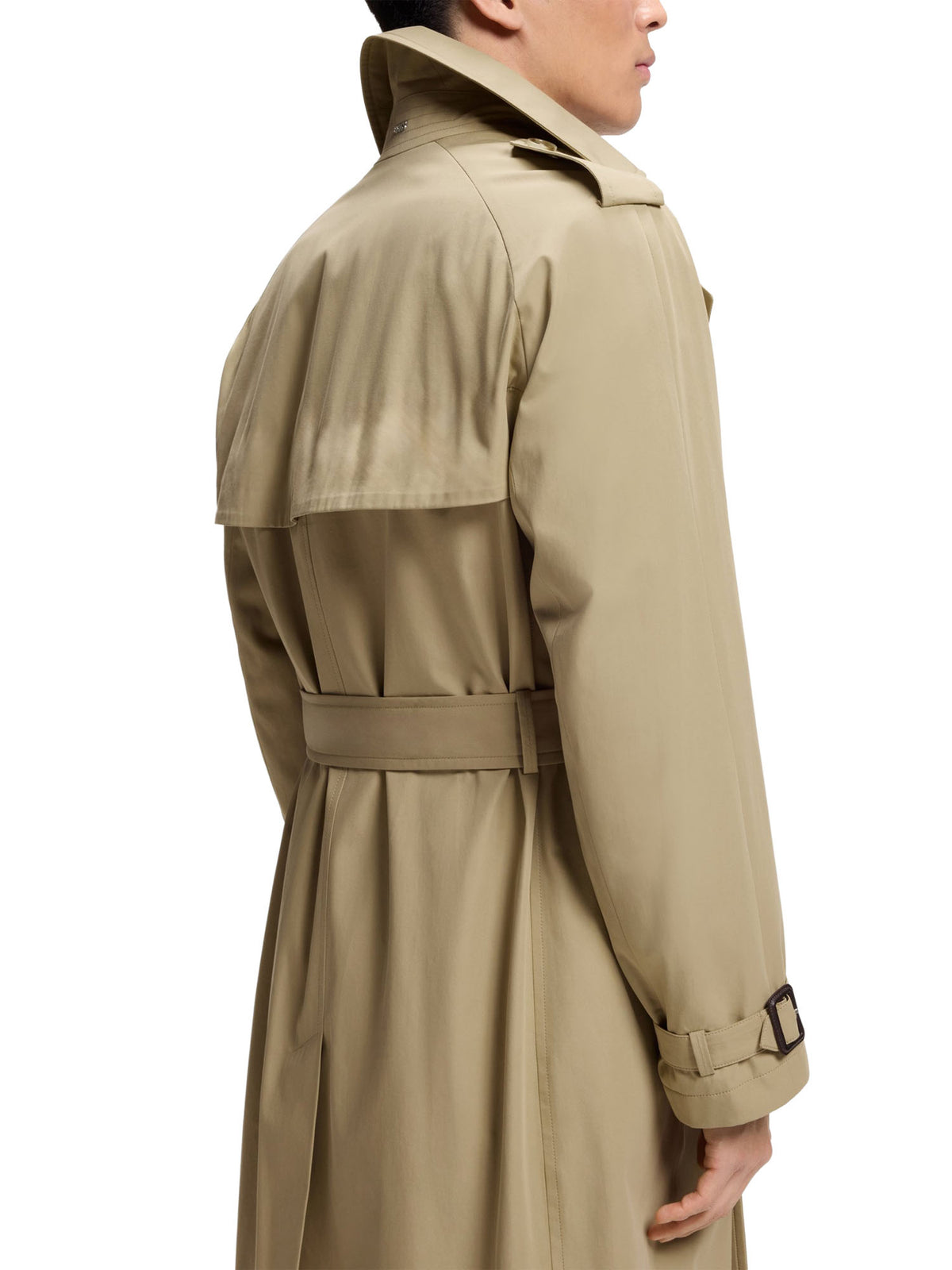 Boss Trench idrorepellente in twill di cotone Beige