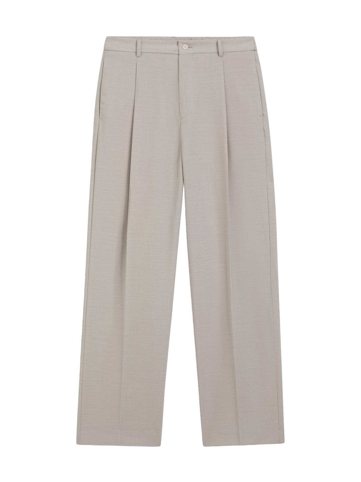 Boss Pantaloni relaxed fit in lana vergine con motivo Beige