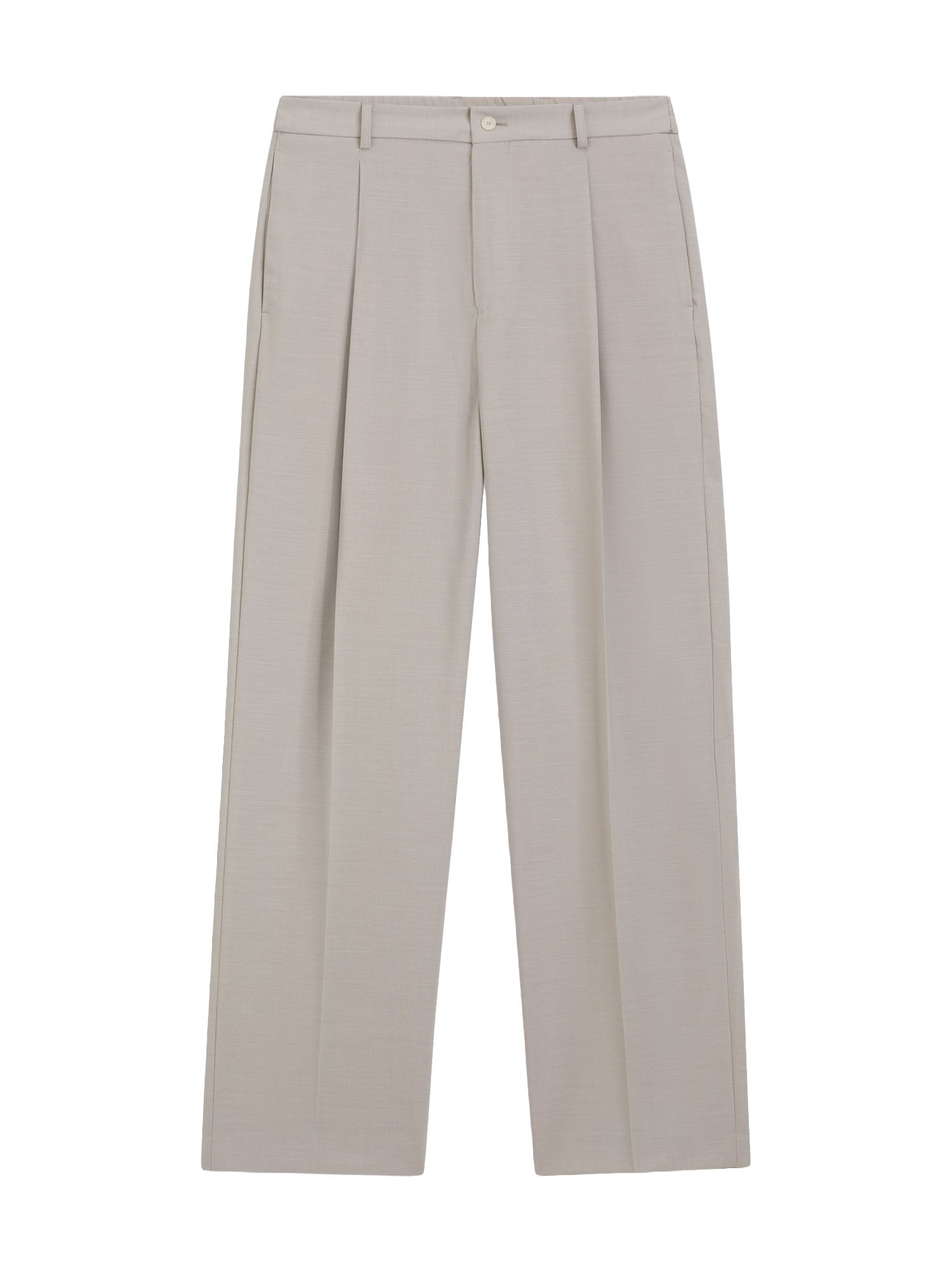 Pantaloni relaxed fit in lana vergine con motivo