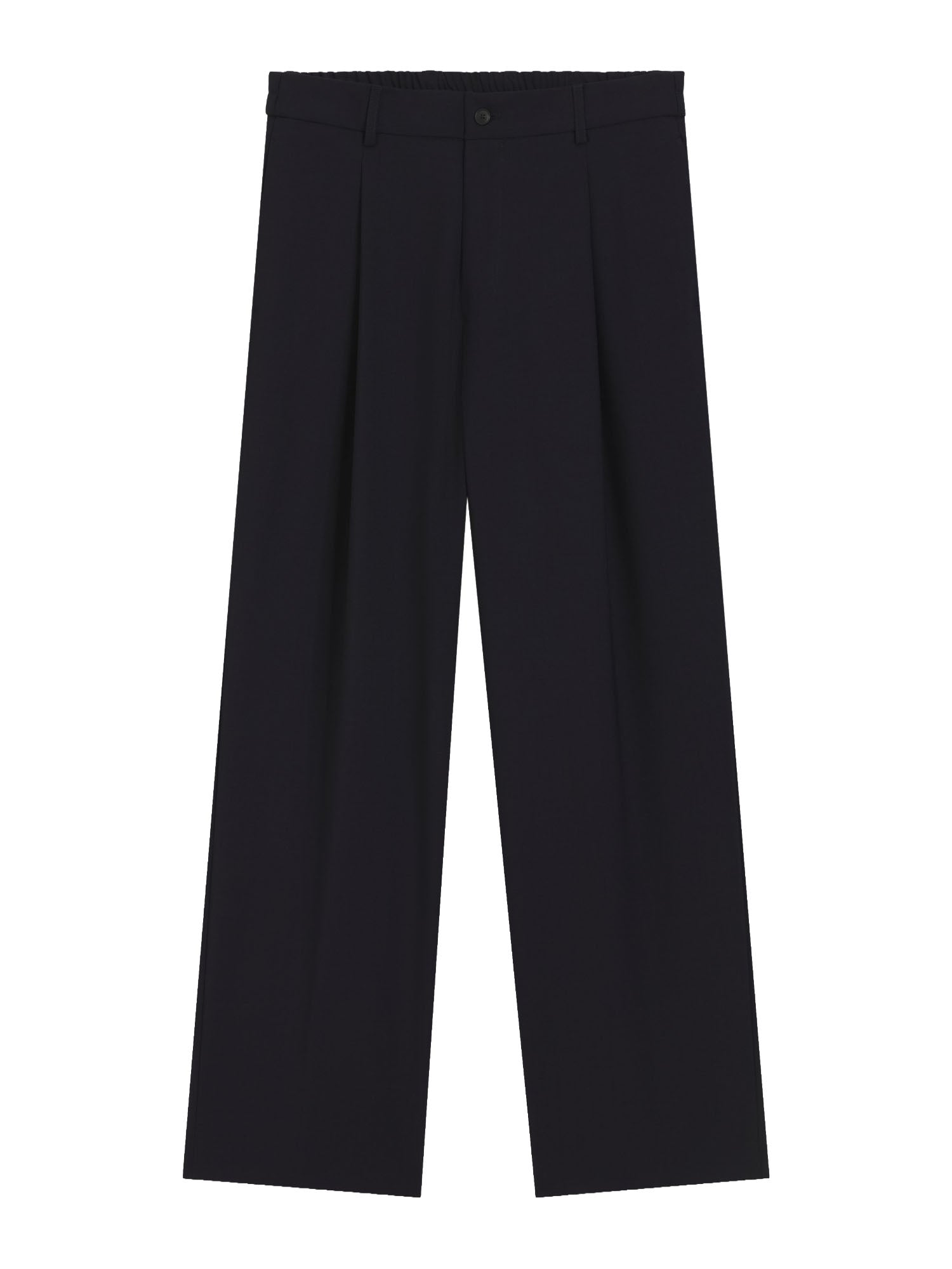 Pantaloni relaxed fit in lana vergine con motivo