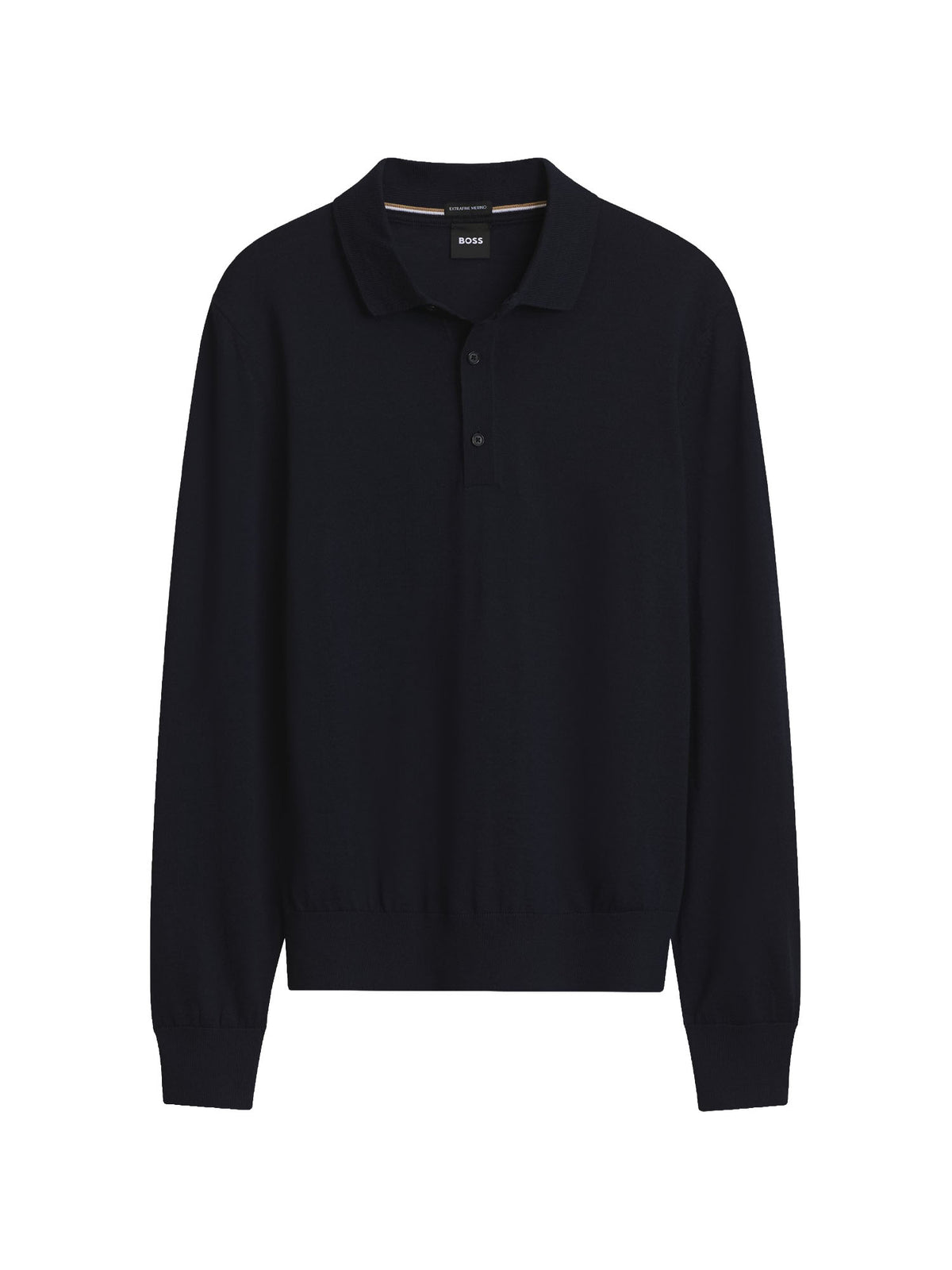 Boss Polo in maglia di lana merino Blu
