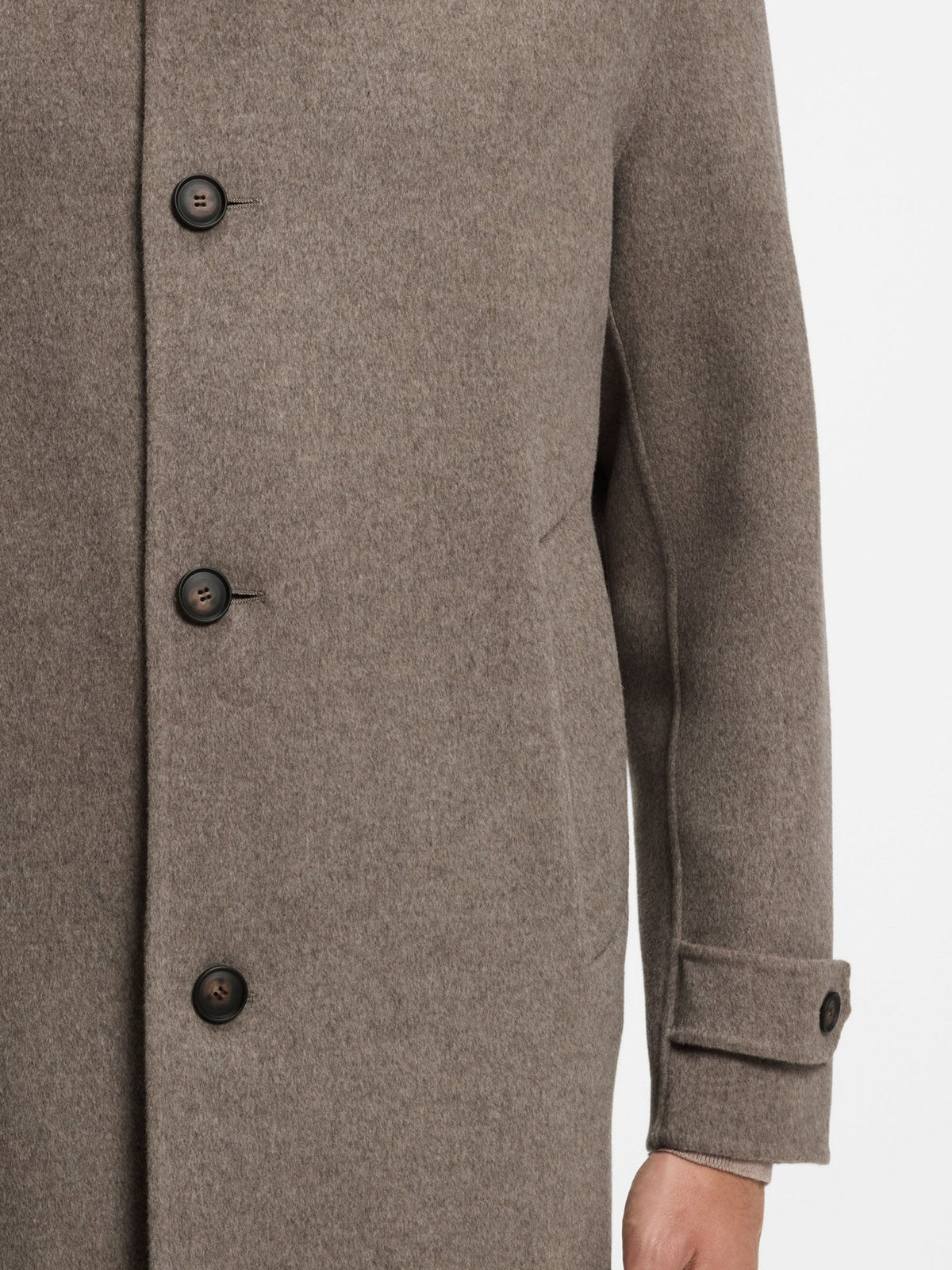 Boss Cappotto relaxed fit in misto lana Marrone