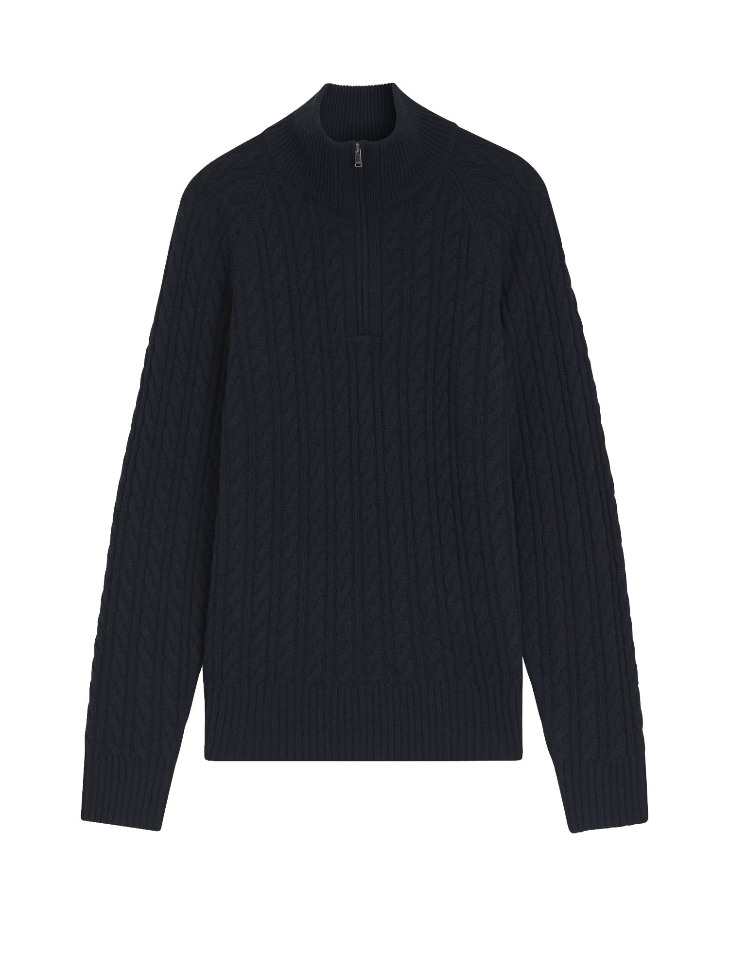 Maglione con colletto con zip e motivo intrecciato all-over