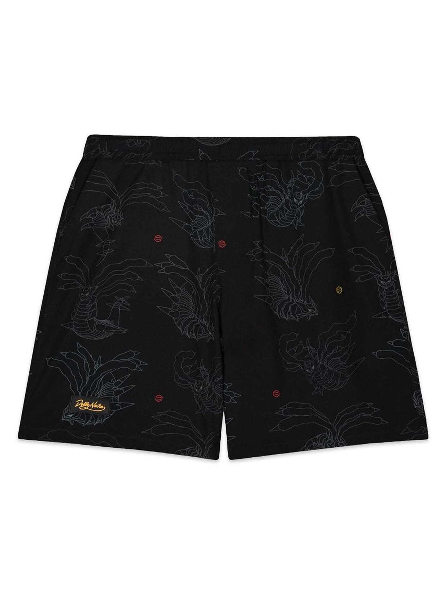 Dolly Noire Giratina Pattern Techno Shorts Nero