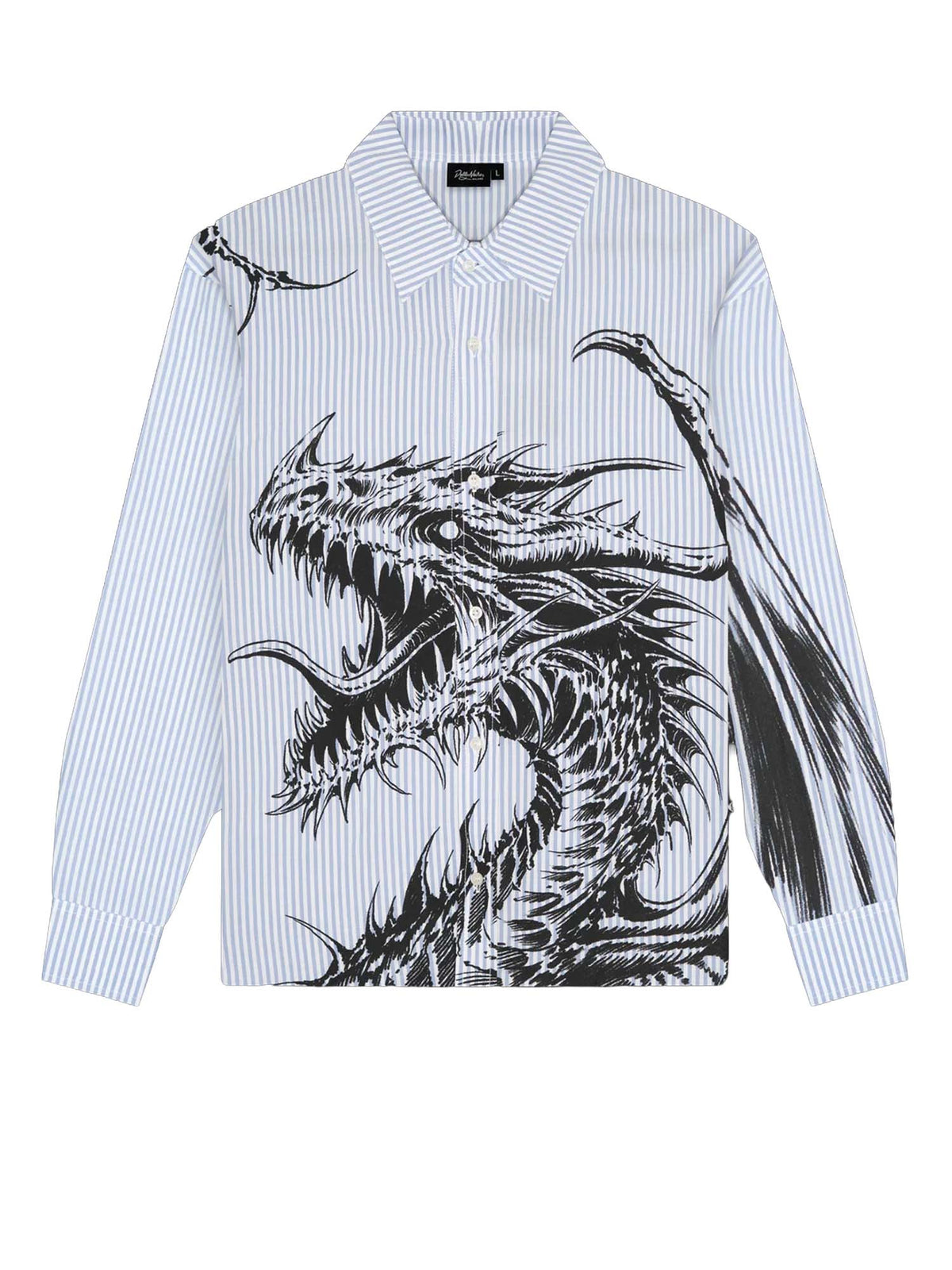 Dolly Noire Shard Dragon Long Sleeves Shirt Azzurro