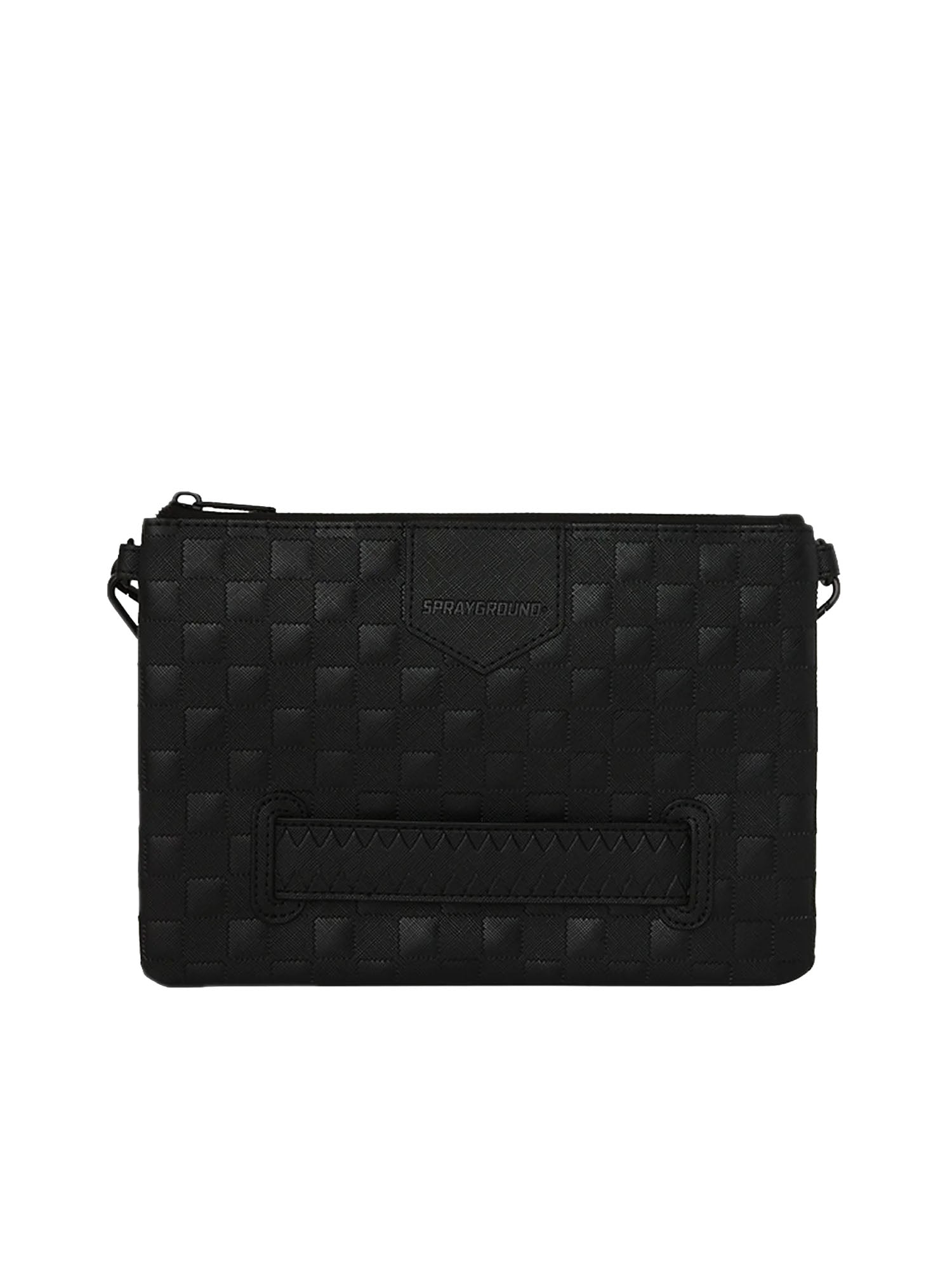 Sprayground Raised Check Crossover Clutch Nero