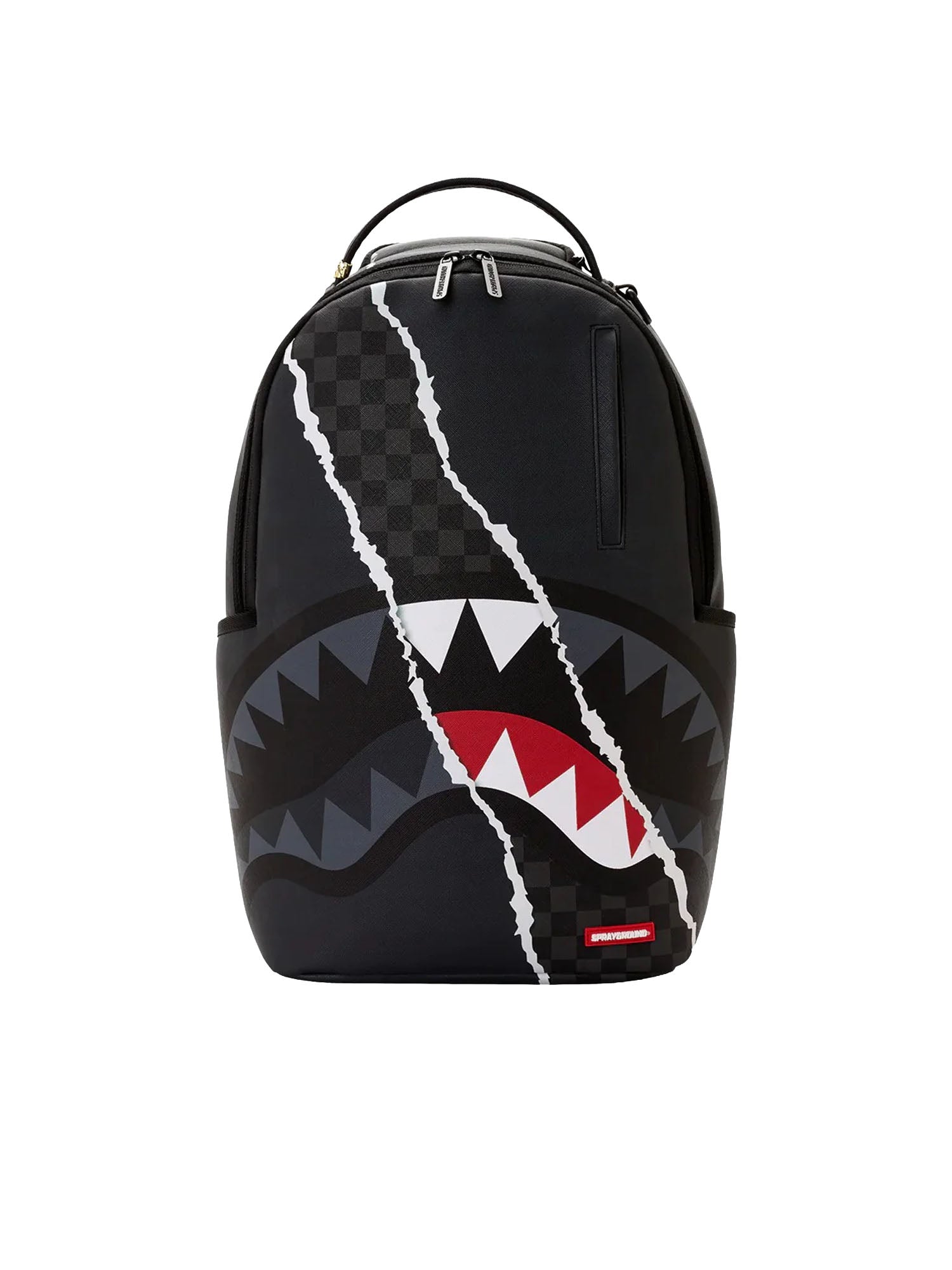 Sprayground Center Rip Revealing Gray Check Nero
