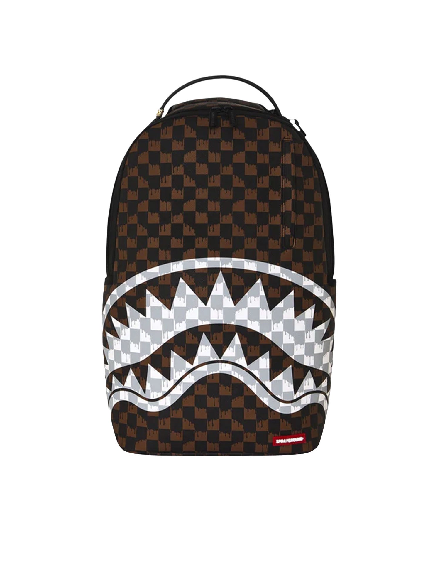 Sprayground Cream and Brown Tear Check Marrone
