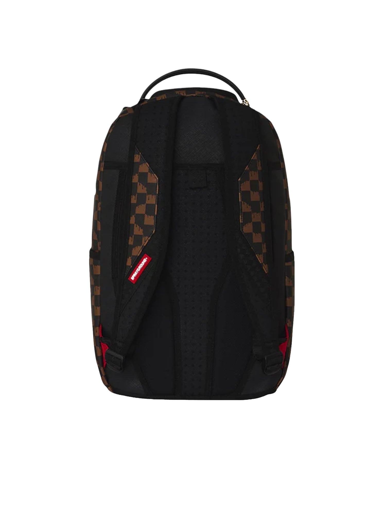 Sprayground Cream and Brown Tear Check Marrone