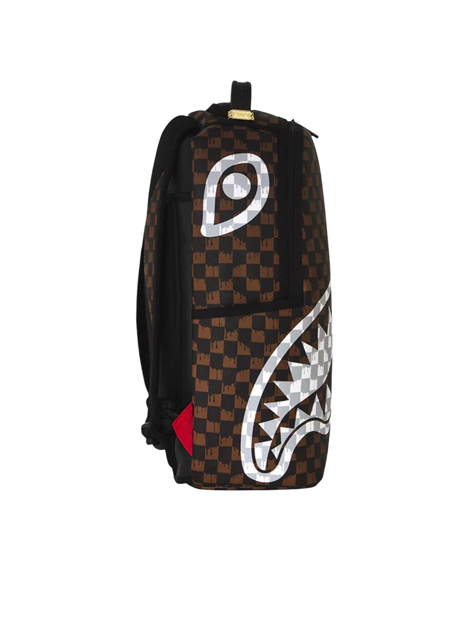 Sprayground Cream and Brown Tear Check Marrone