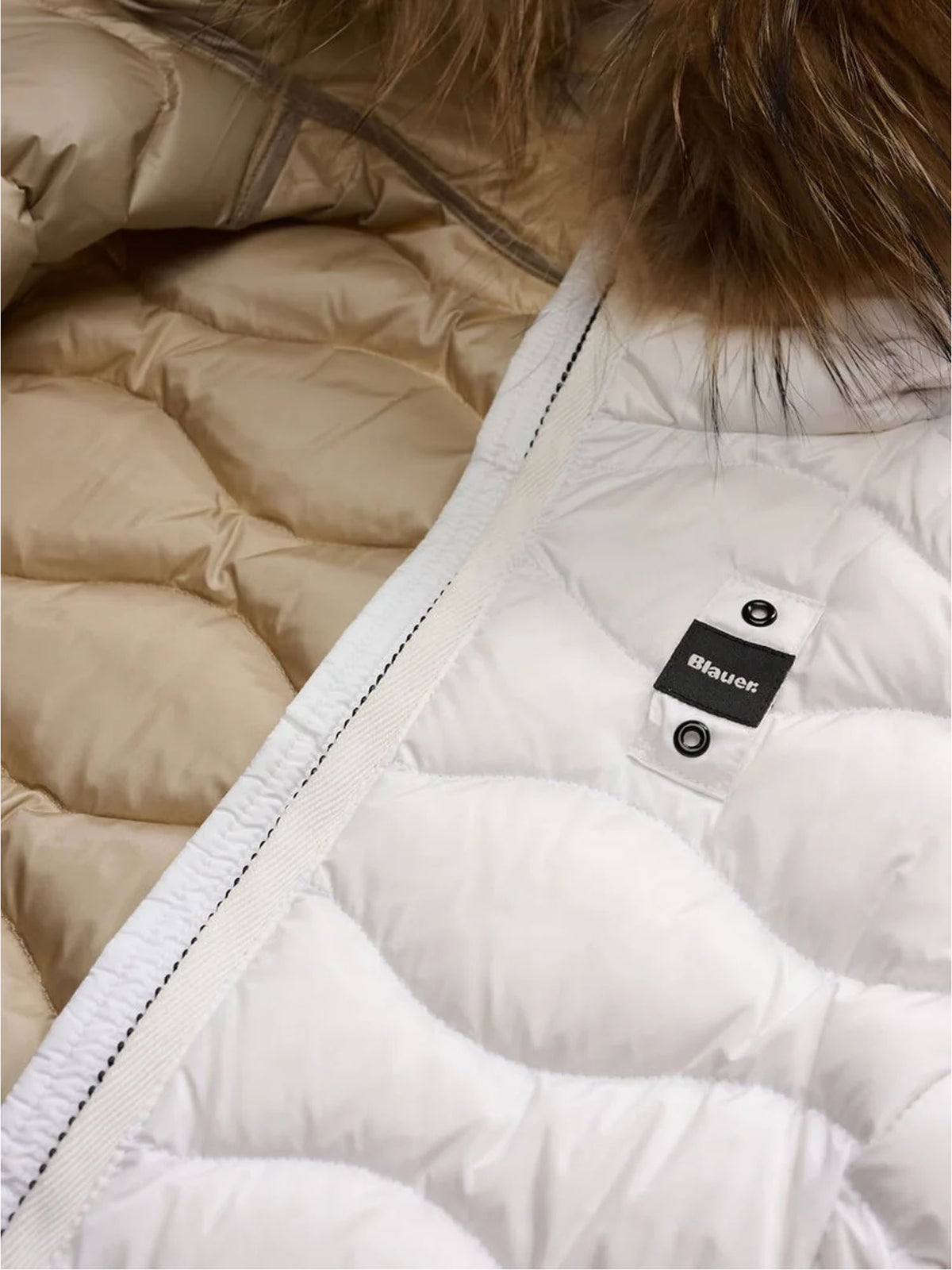 Blauer Arion Quilted Jacket With Wave Pattern Bambino Bianco