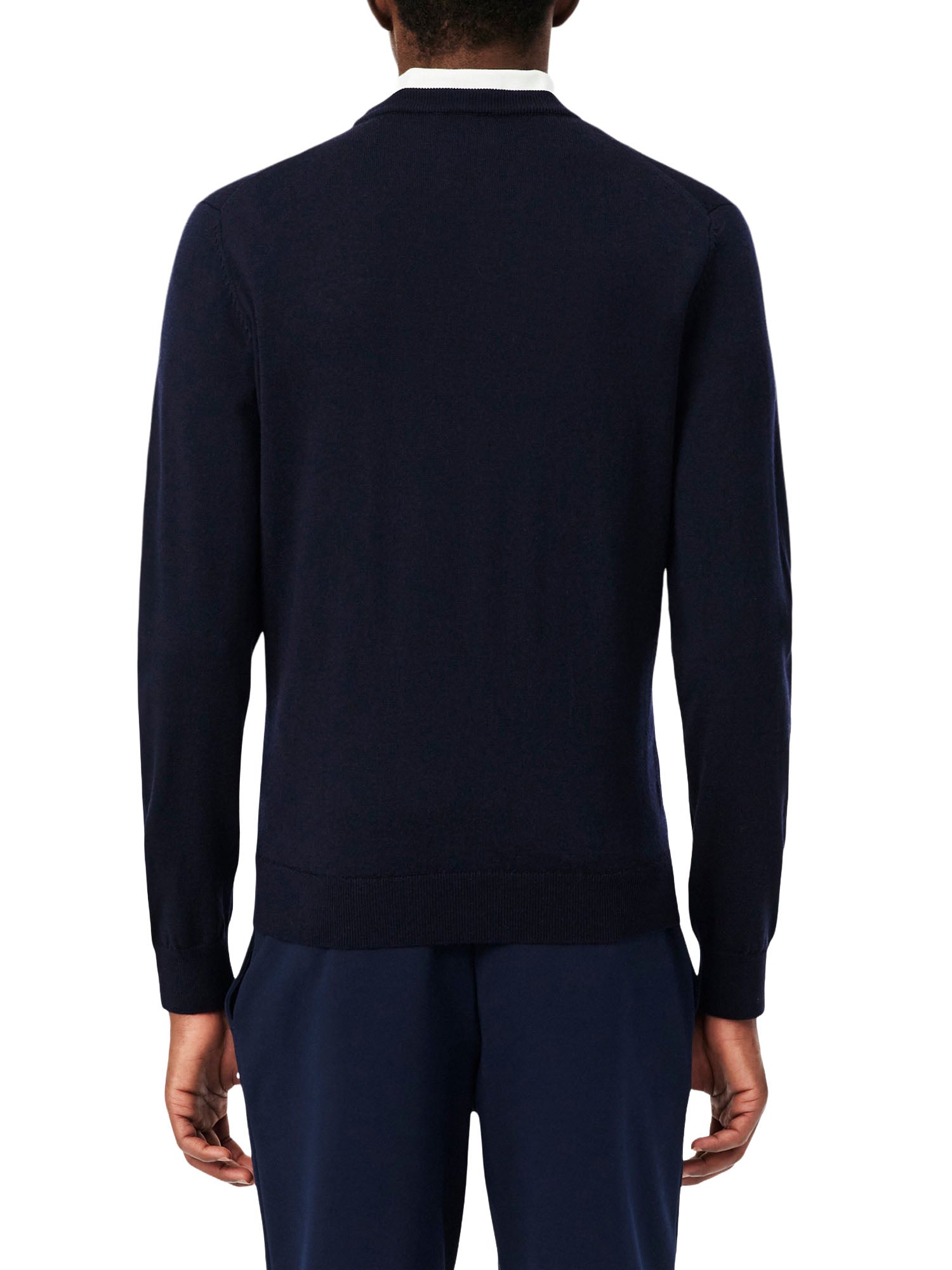 Lacoste Maglione girocollo in lana merino Blu