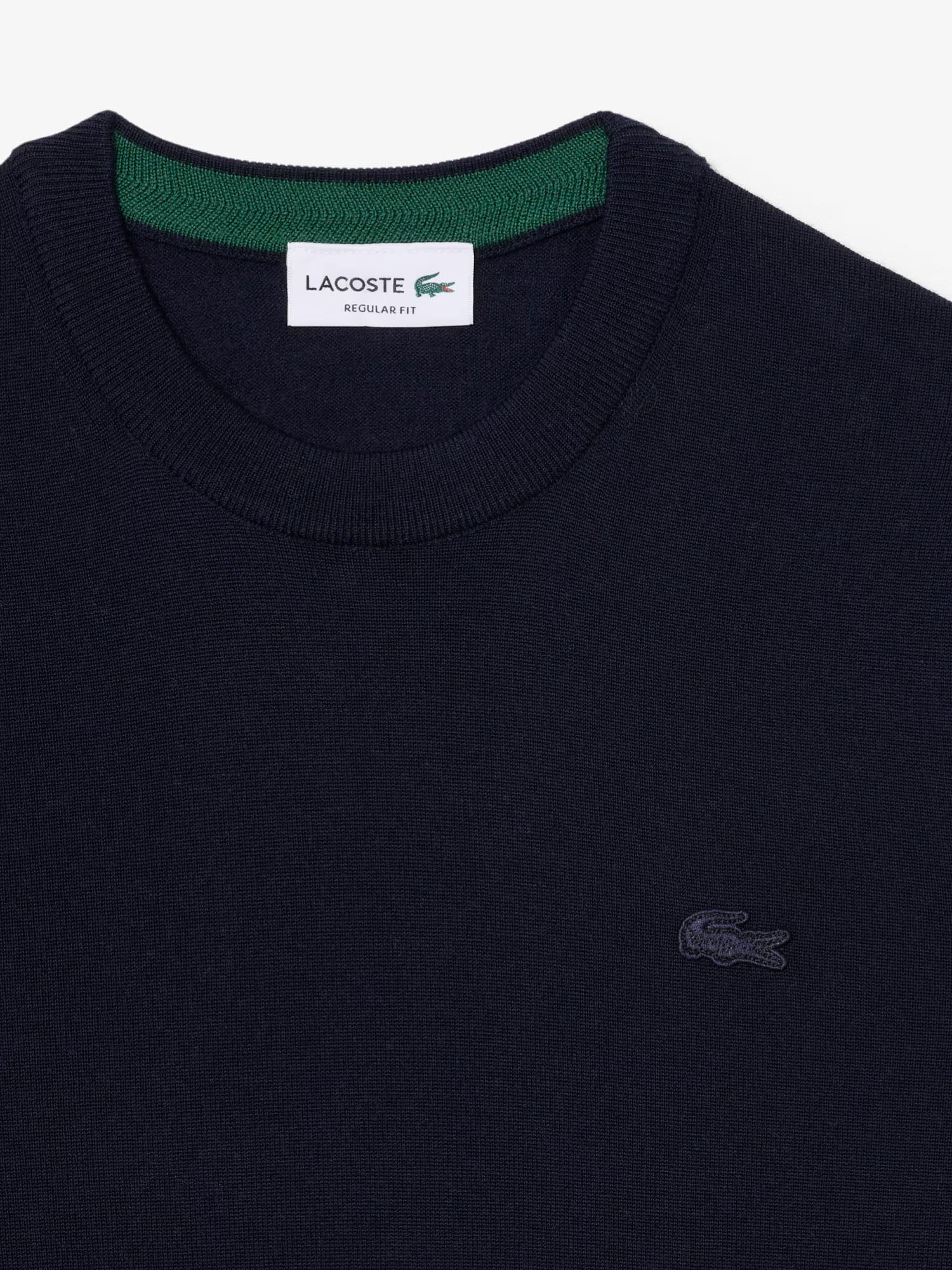 Lacoste Maglione girocollo in lana merino Blu