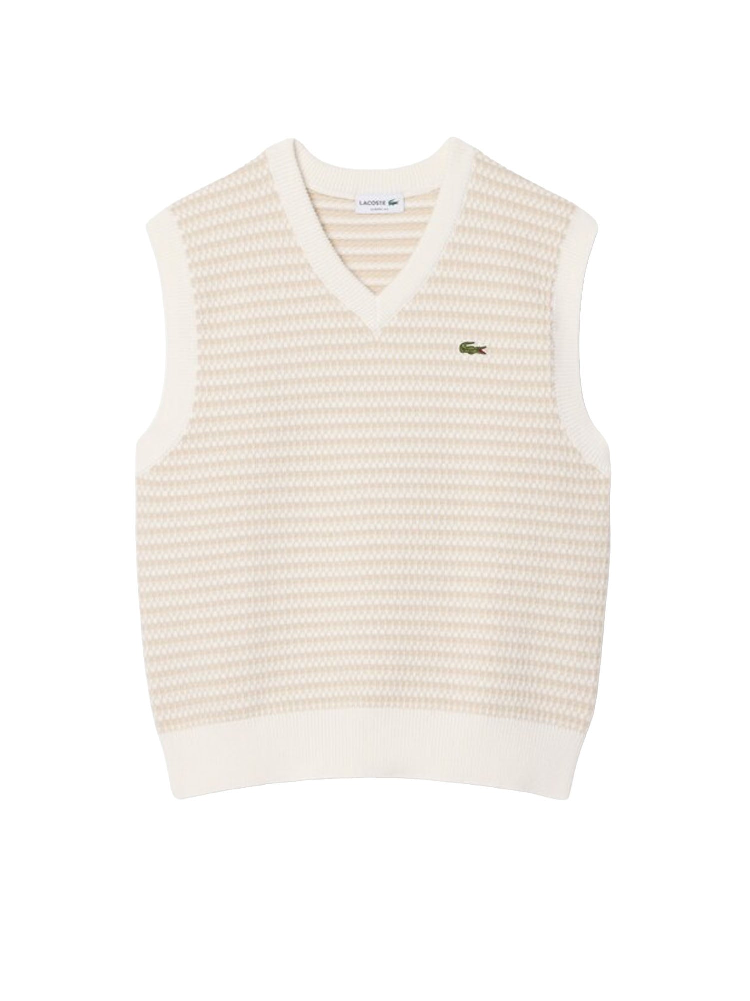 Lacoste Gilet in maglia jacquard Beige