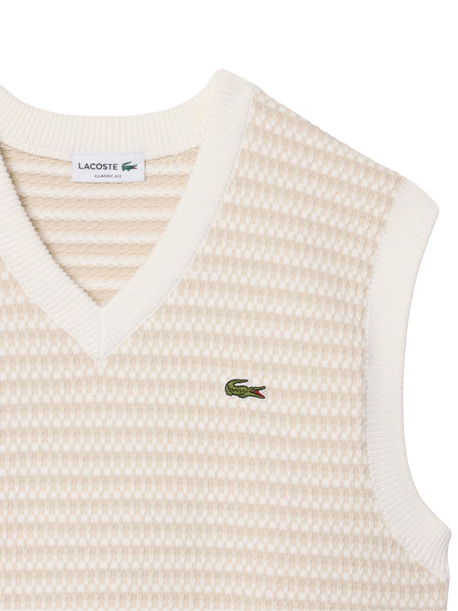 Lacoste Gilet in maglia jacquard Beige