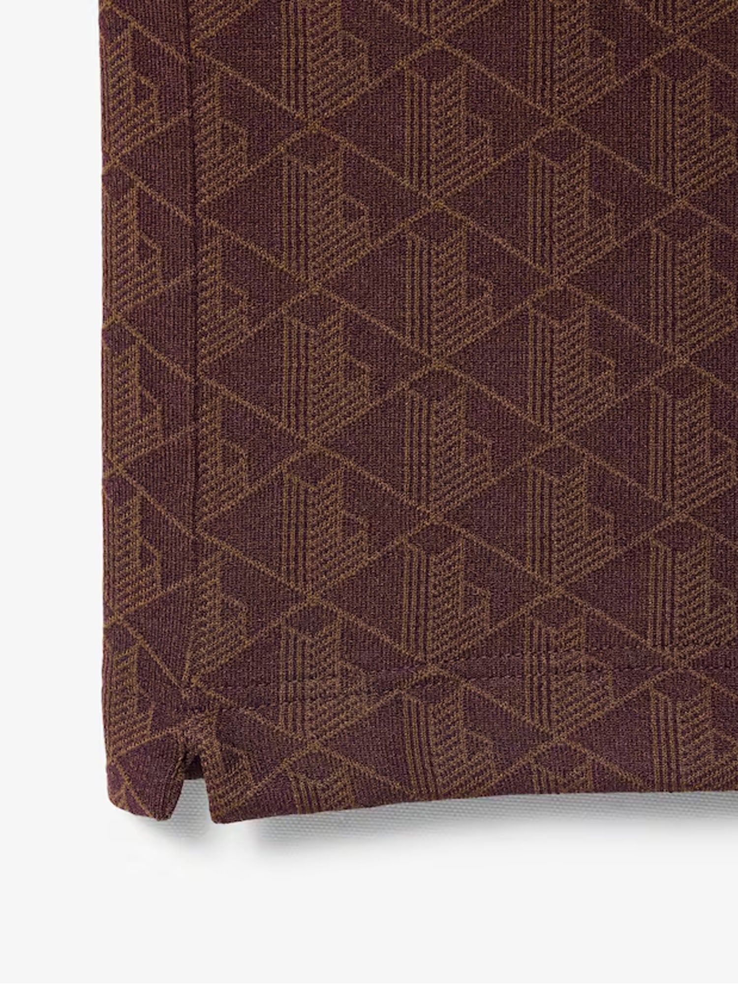 Lacoste Polo dal taglio classico in jacquard con monogramma Marrone