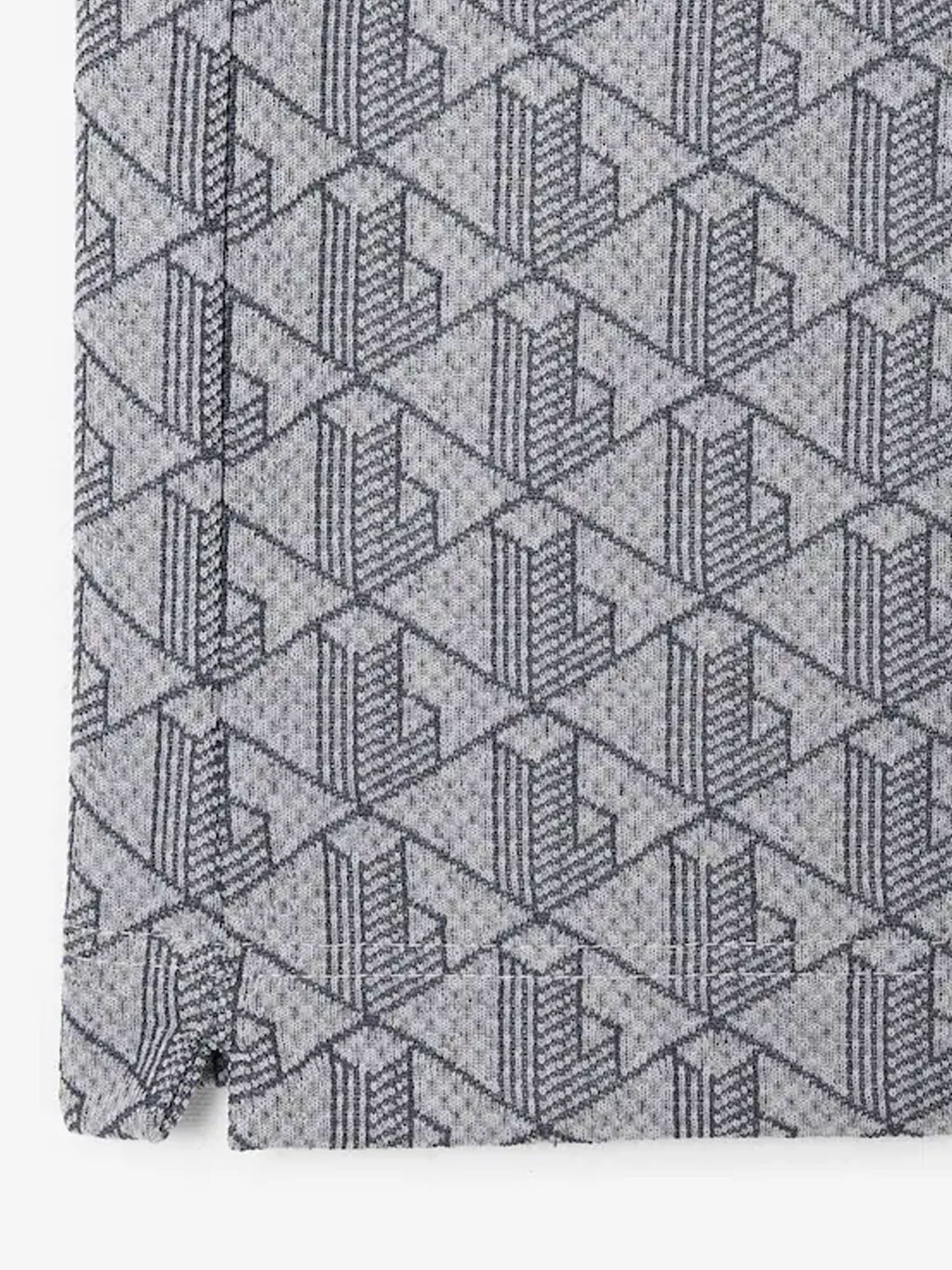 Lacoste Polo dal taglio classico in jacquard con monogramma Grigio